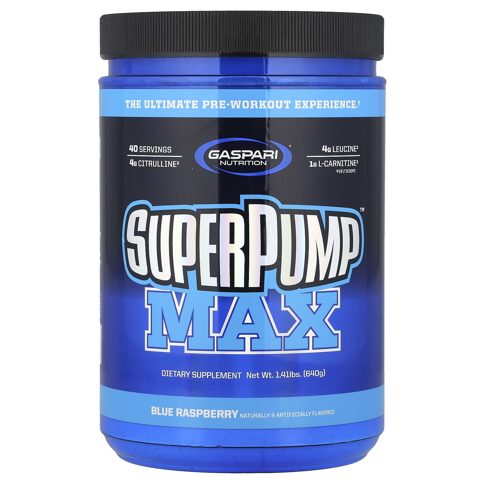 Gaspari Nutrition, SuperPump Max, синий малиновый лед, 640 г (1,41 фунта)