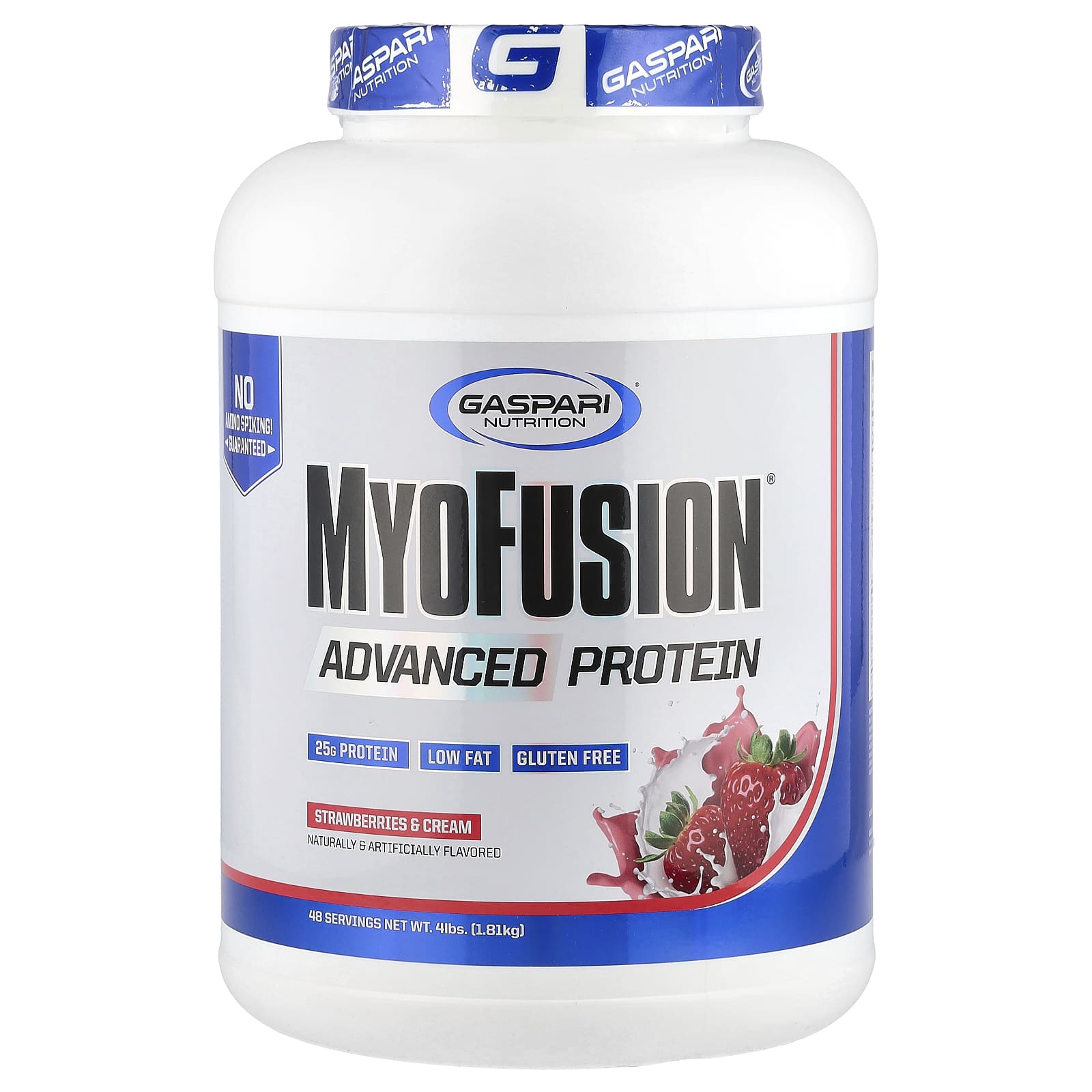 Gaspari Nutrition, MyoFusion, улучшенный протеин, клубника и сливки, 1,81 кг (4 фунта)