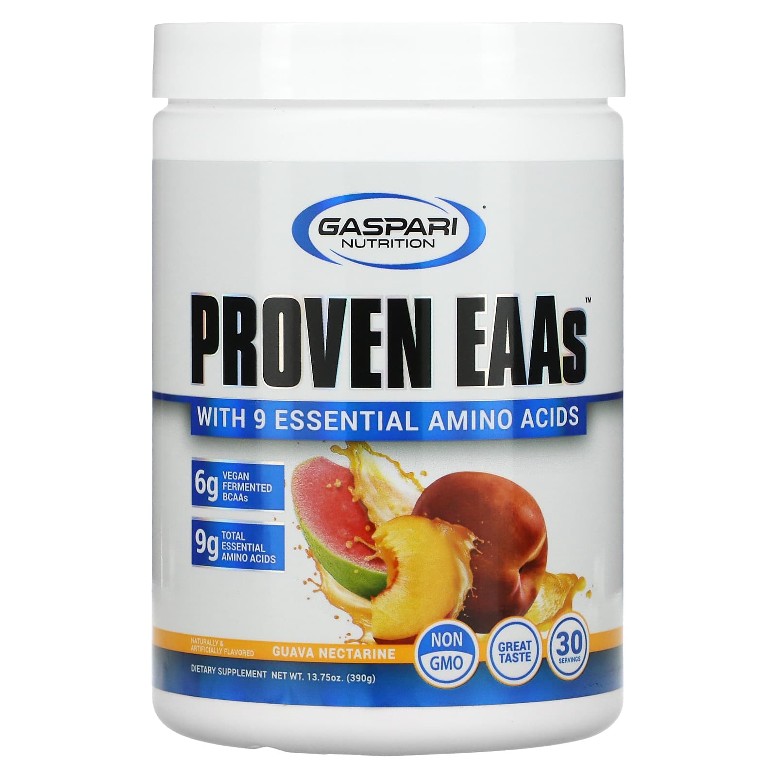 Gaspari Nutrition, Proven EAAs, с 9 незаменимыми аминокислотами, со вкусом гуавы и нектарина, 390 г (13,75 унций)