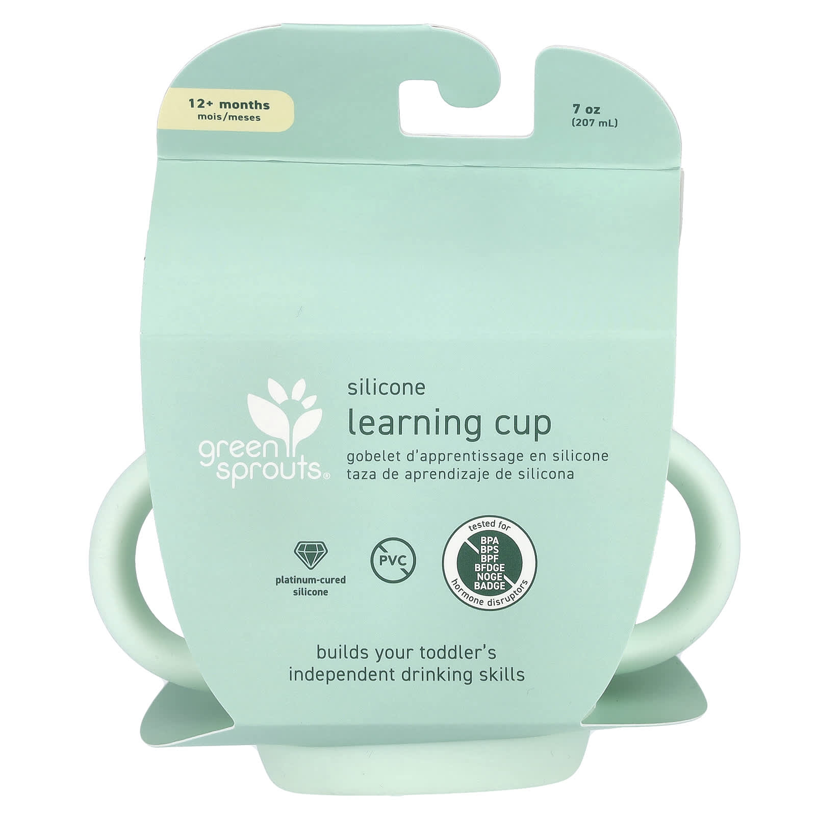 Green Sprouts, Silicone Learning Cup, 12+ Months, Light Sage, 7 oz (207 ml)