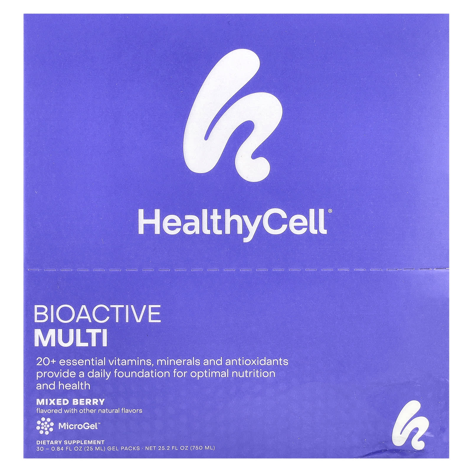 HealthyCell, Bioactive Multi, ягодное ассорти, 30 гелевых пакетиков по 25 мл (0,84 жидк. Унции)