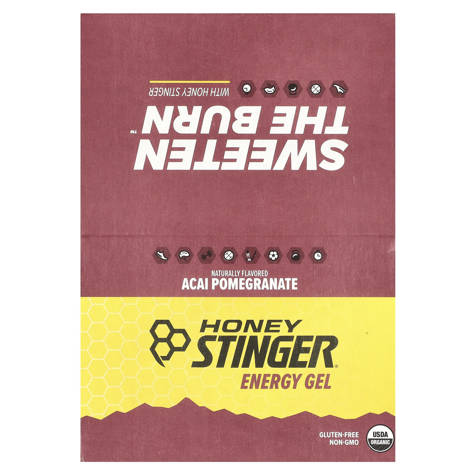 Honey Stinger, Energy Gel, гранат асаи, 24 пакетика по 31 г (1,1 унции)