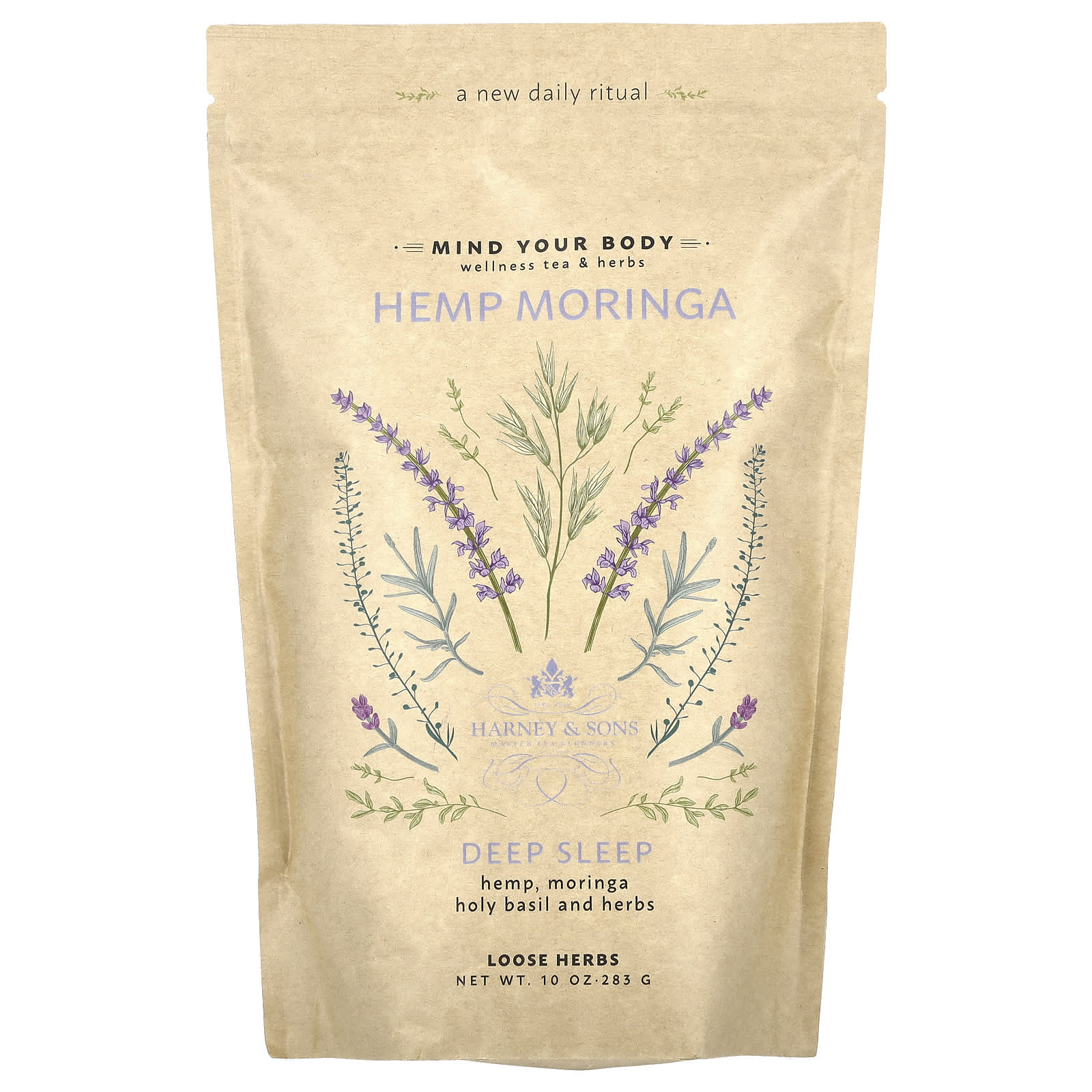 Harney & Sons, Рассыпчатые травы конопли моринги, для глубокого сна, без кофеина, 283 г (10 унций)