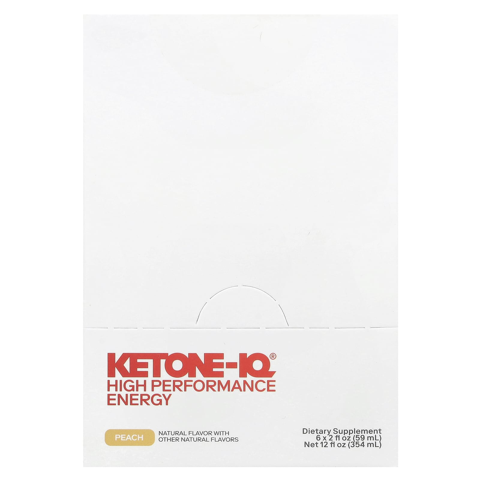 Ketone-IQ, High Performance Energy, персик, 6 пакетиков по 59 мл (2 жидк. Унции)