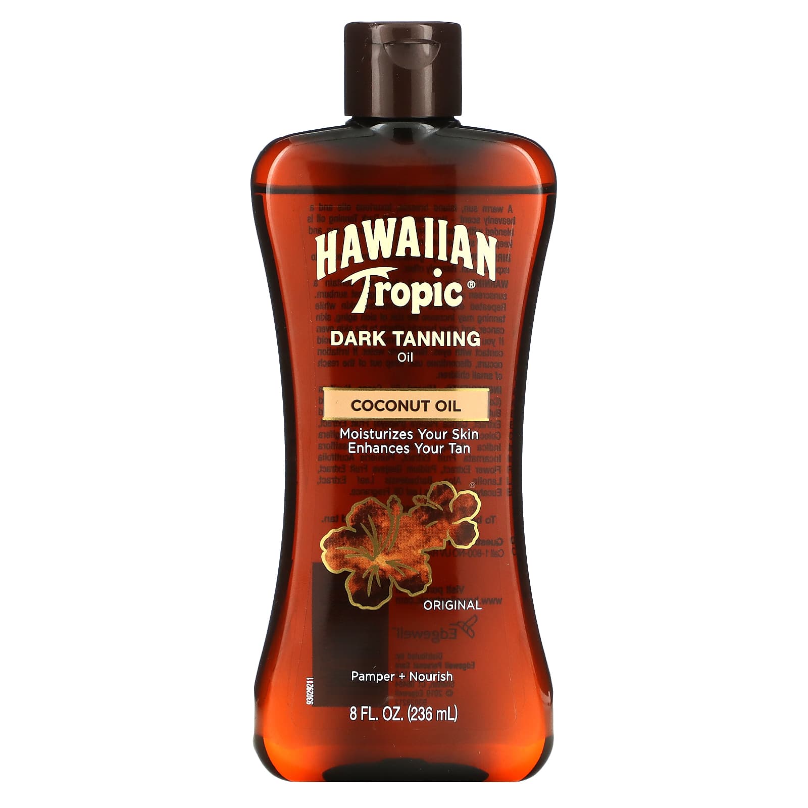 Hawaiian Tropic, кокосовое масло для темного загара, оригинальное, 236 мл (8 жидк. унций)