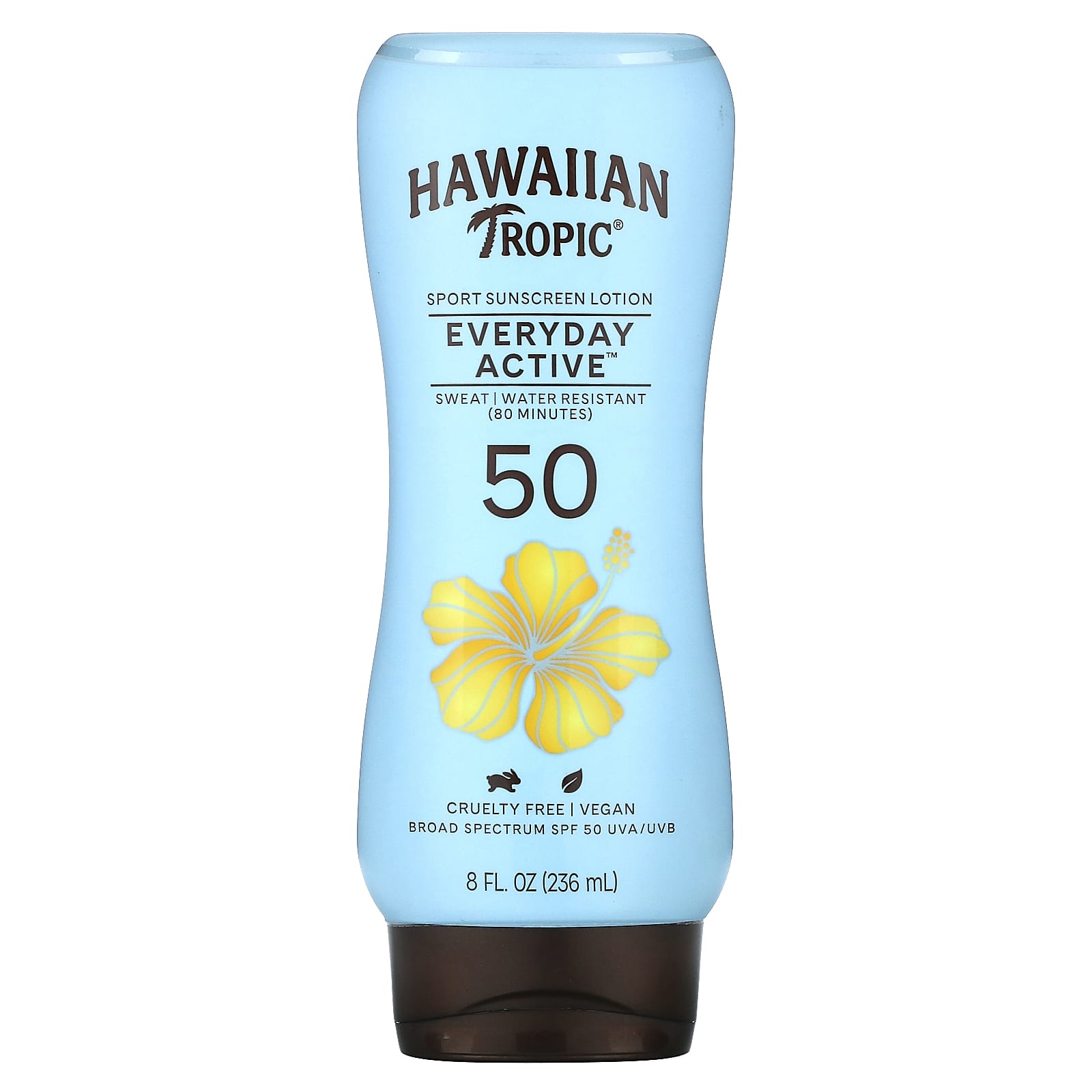 Hawaiian Tropic, Island Sport, солнцезащитное средство с широким спектром защиты, SPF 50, легкий тропический аромат, 236 мл