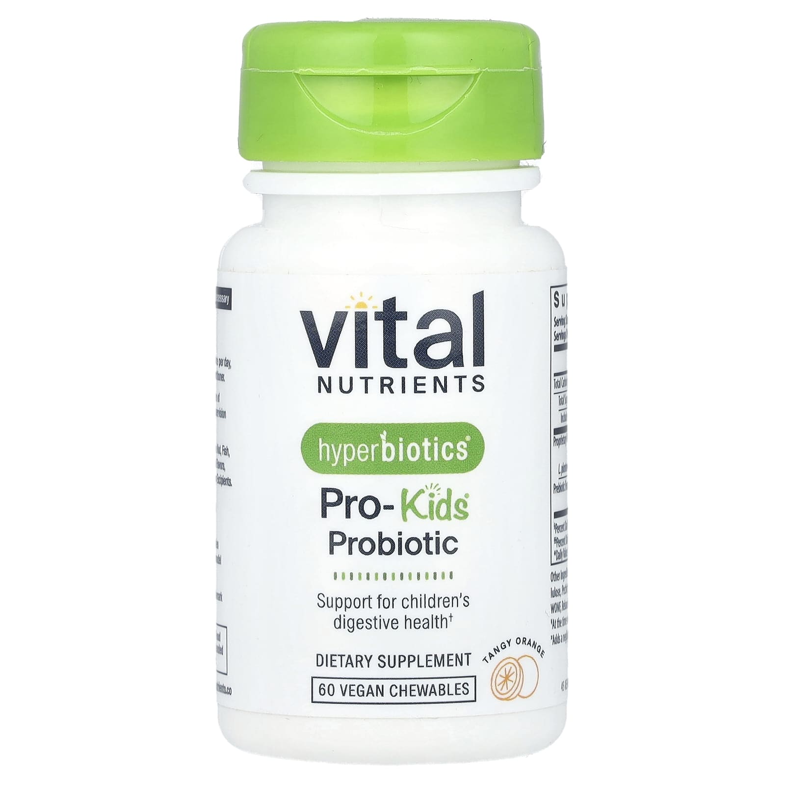 Vital Nutrients, пробиотик PRO-Kids®, насыщенный апельсин, 60 веганских жевательных таблеток