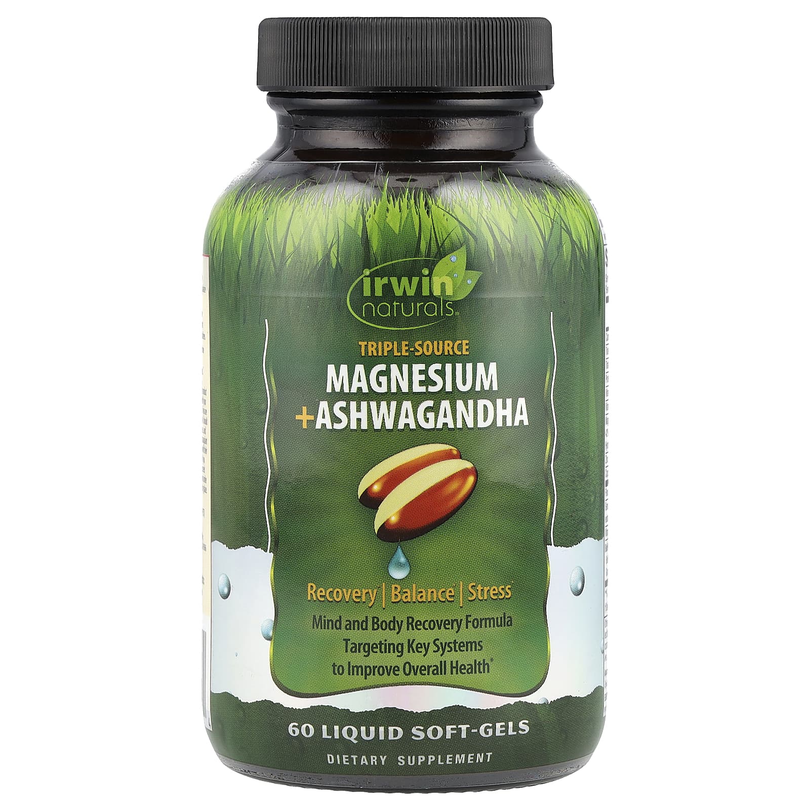 Irwin Naturals, Triple Source Magnesium + ашваганда, 60 мягких таблеток