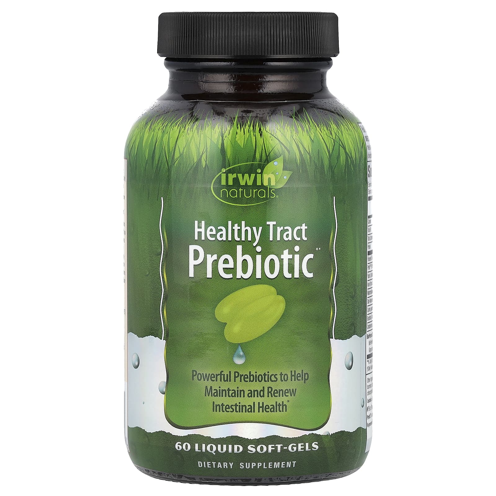 Irwin Naturals, Healthy Tract Prebiotic, пребиотик для здоровья кишечника, 60 капсул с жидкостью