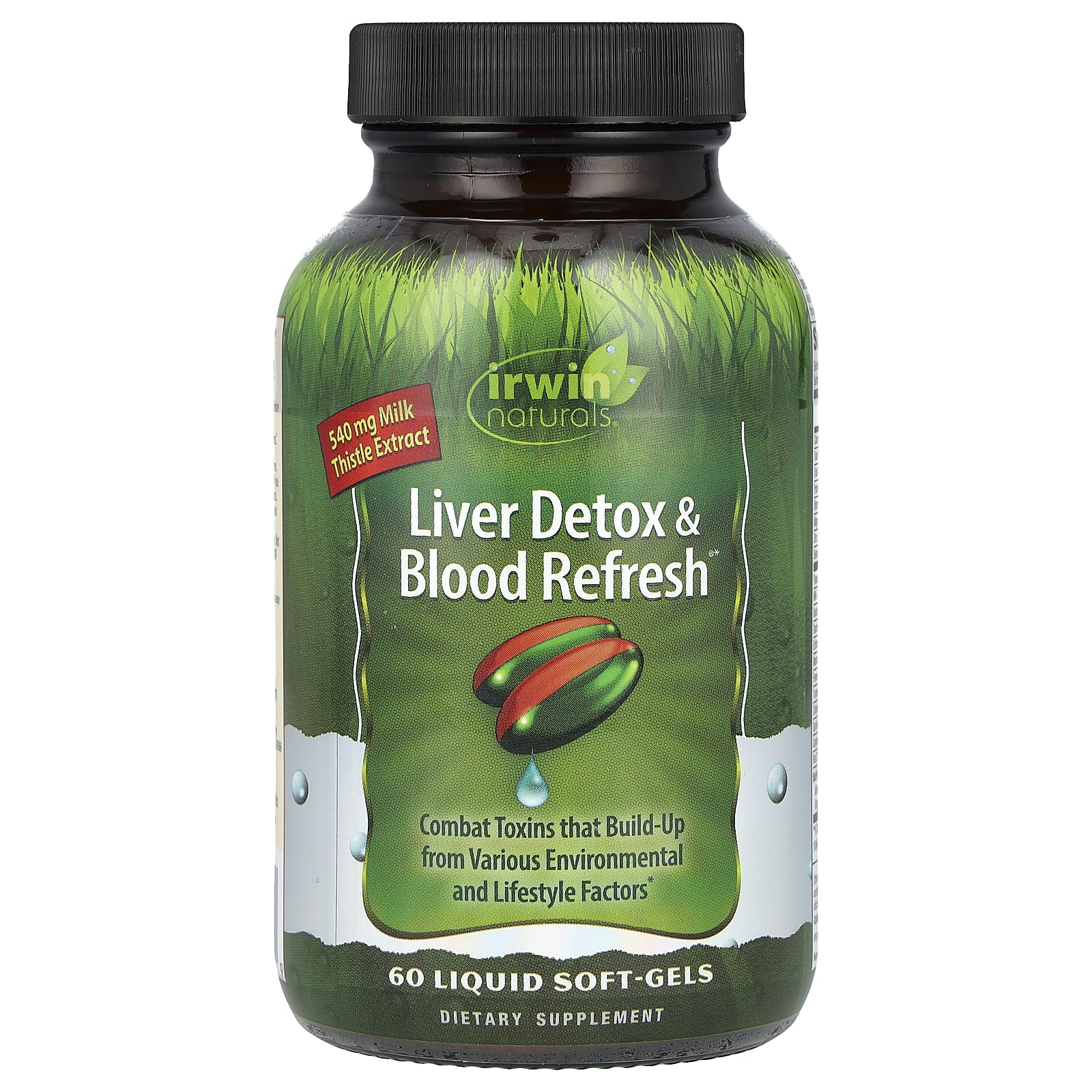 Irwin Naturals, Liver Detox & Blood Refresh, добавка для очистки печени и крови, 60 капсул с жидкостью