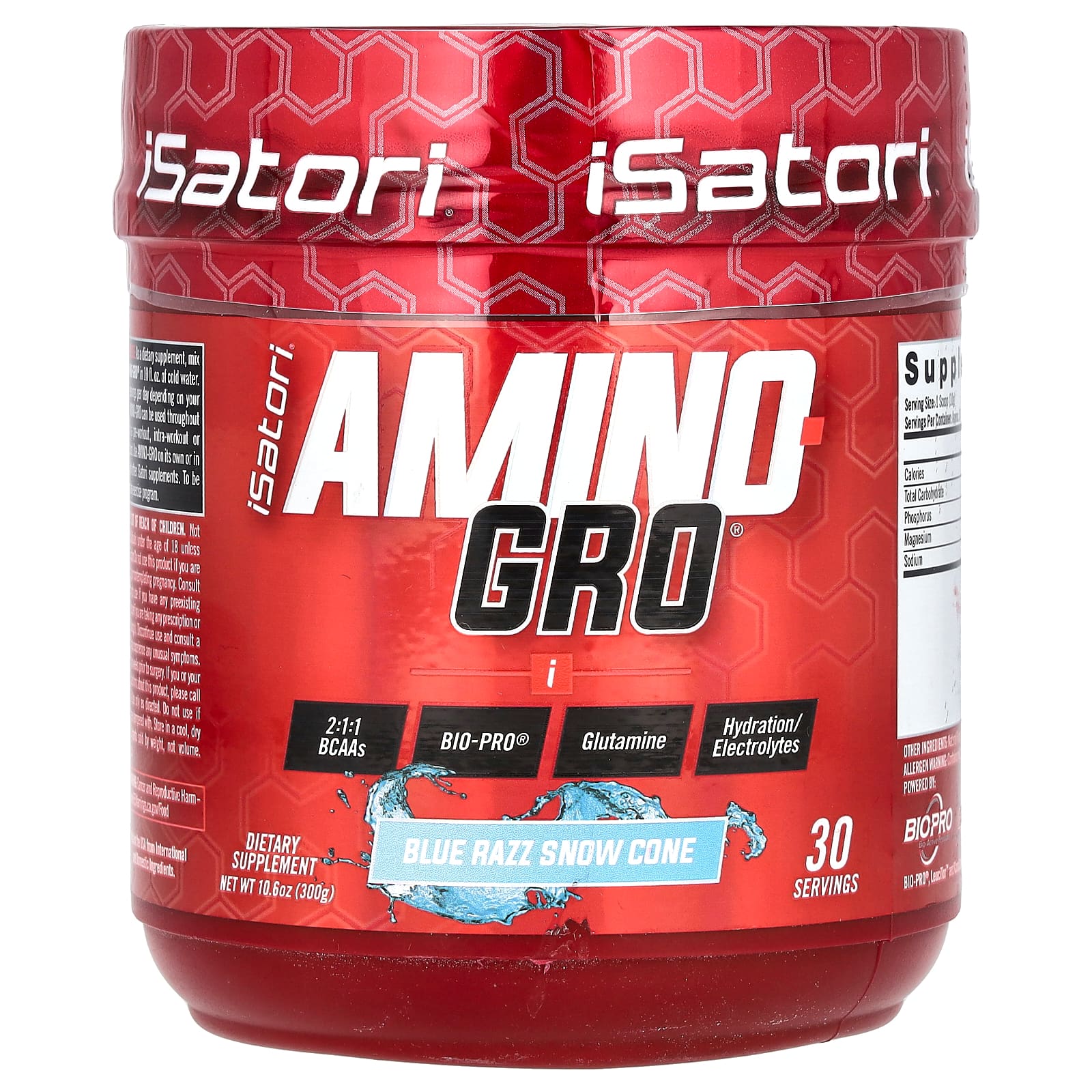 Isatori Amino-Gro снежный шишка из голубой малины 300 г 106 унции 4890₽