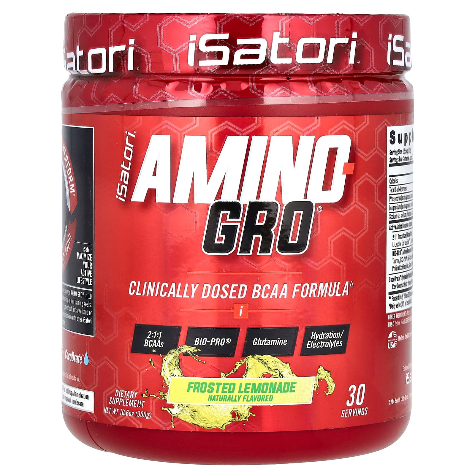 Isatori Amino-Gro глазированный лимонад 300 г 106 унции 4890₽