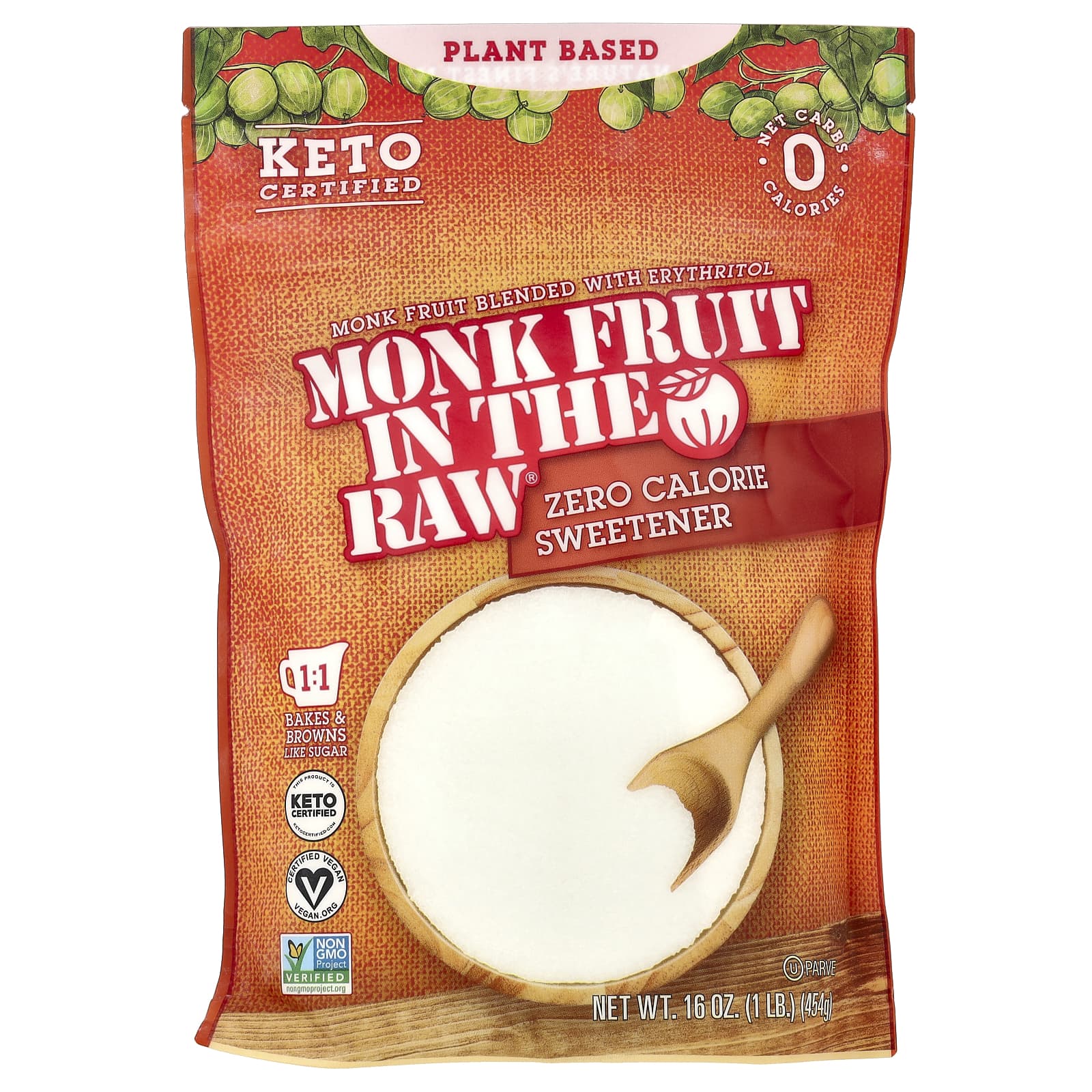 In the Raw, Monk Fruit In The Raw®, нулевой подсластитель, 454 г (16 унций)