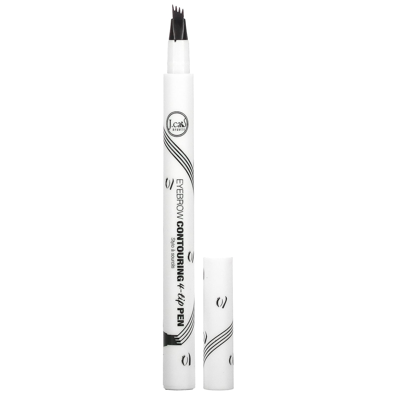 J.Cat Beauty, Ручка для контурирования бровей с 4 кончиками, ETP102, коричневая, 1,5 г (0,05 унции)