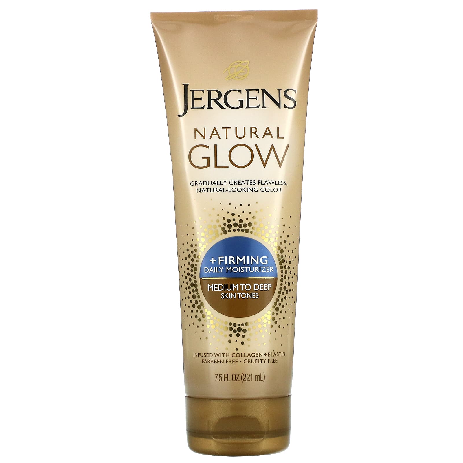 Jergens Natural Glow укрепляющее увлажняющее средство для ежедневного ухода тон от среднего до темного 221 мл 75 жидк унций 2590₽