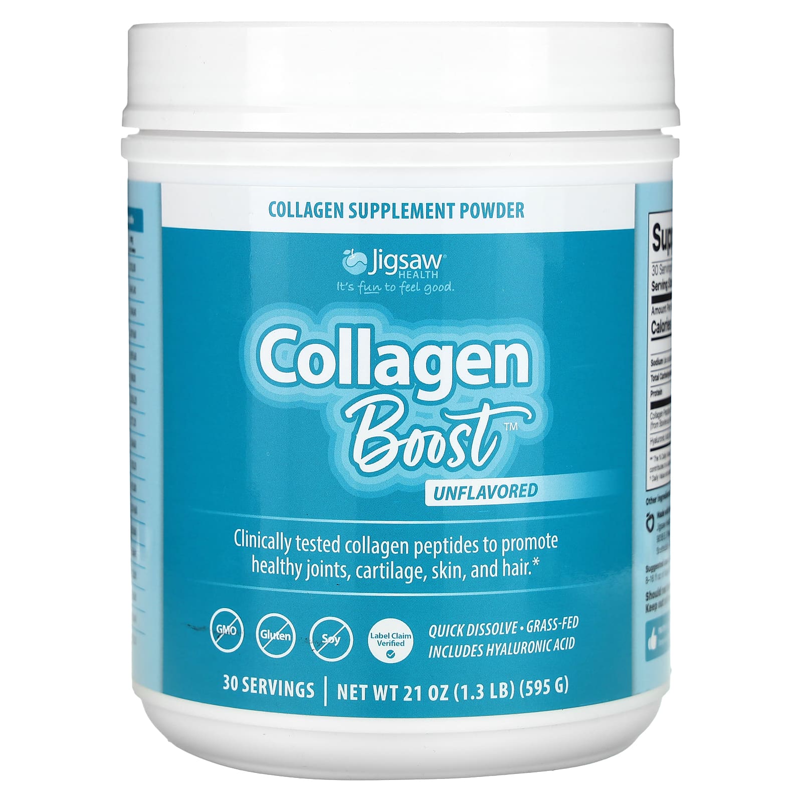 Jigsaw Health, Collagen Boost, коллаген без добавок, 595 г (21 унция)