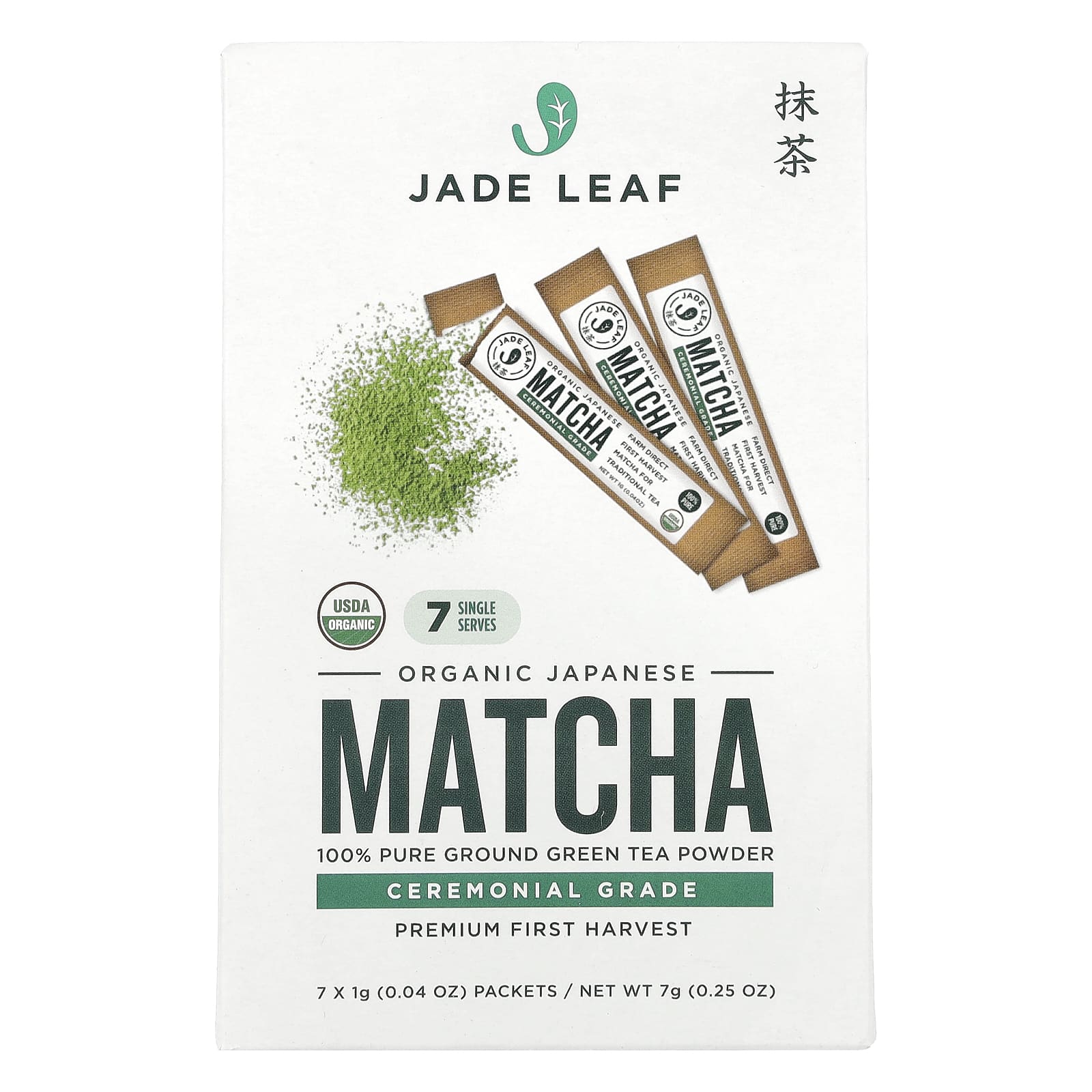 Jade Leaf Matcha, Органический японский матча, церемониальный, 7 пакетиков по 1 г (0,04 унции)