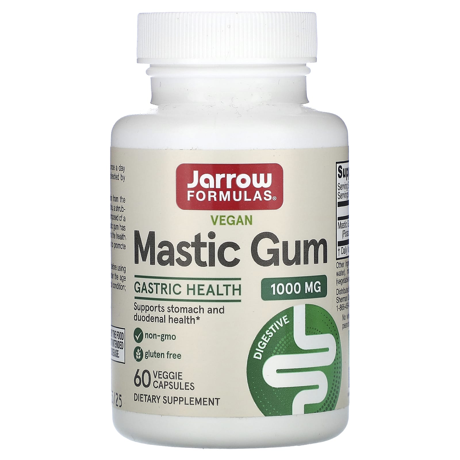 Jarrow Formulas, мастиковая смола, 1000 мг, 60 растительных капсул (500 мг в 1 капсуле)