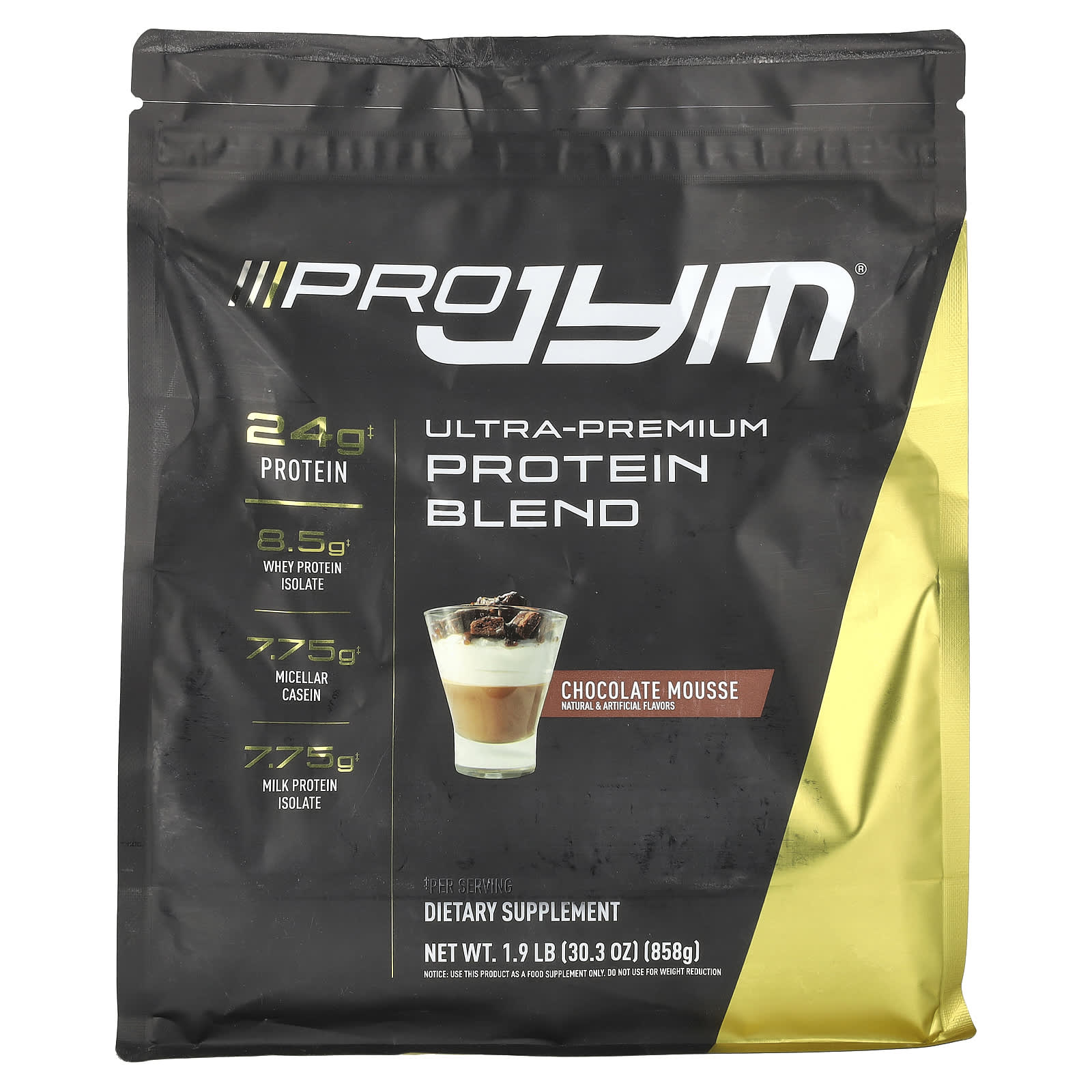 JYM Supplement Science, Pro JYM, протеиновая смесь ультрапремиального качества, шоколадный мусс, 858 г (1,9 фунта)