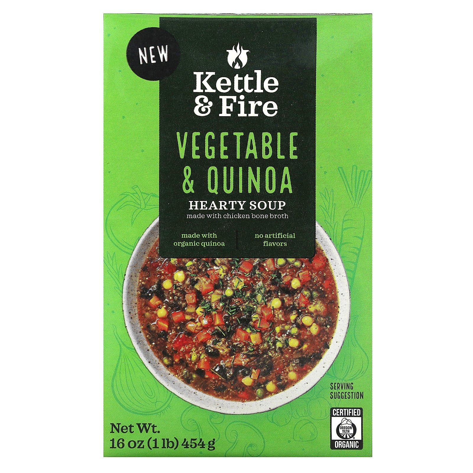 Kettle - Fire, сытный суп, овощи и киноа, 454 г (16 унций)