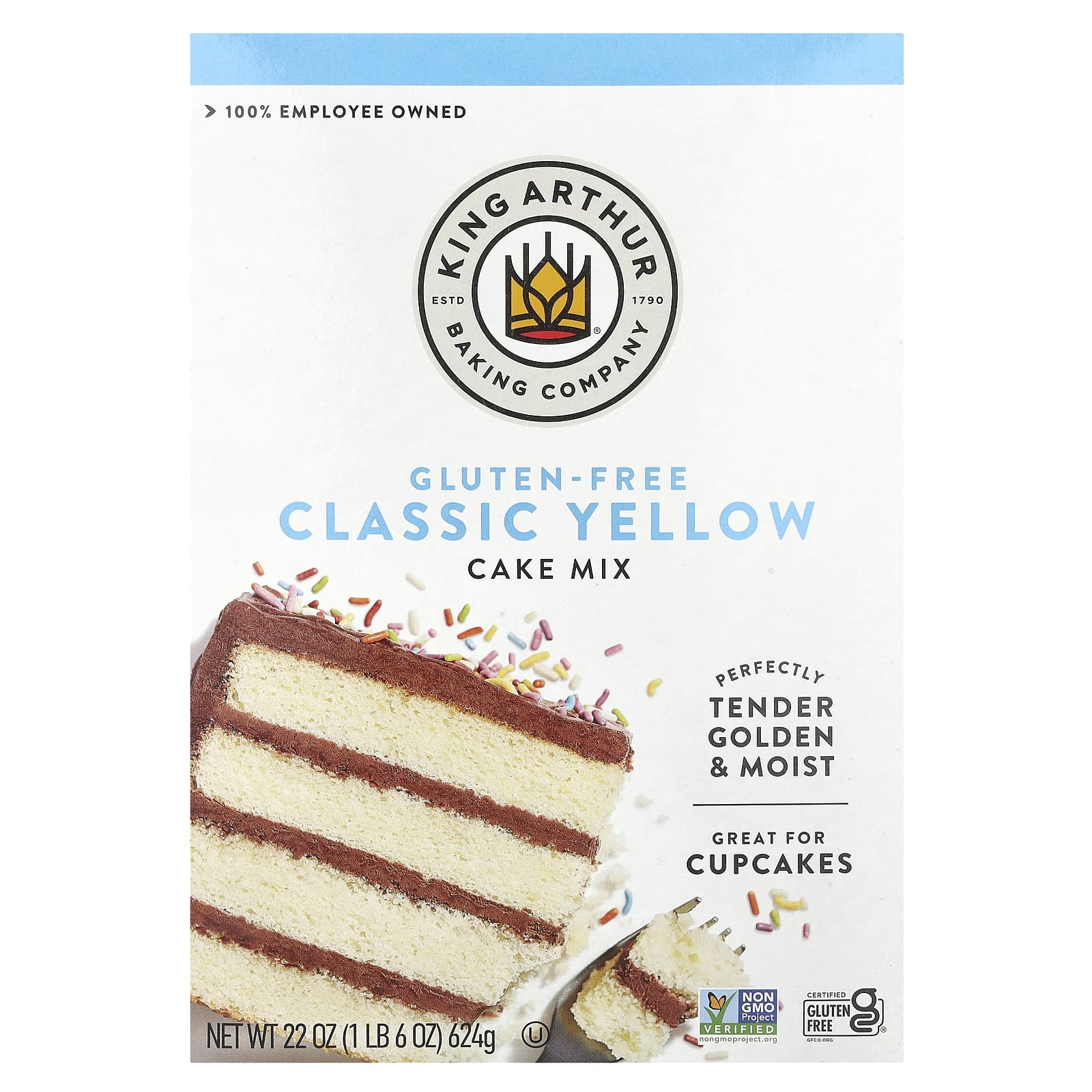 King Arthur Baking Company, Yellow Cake, без глютена, 624 г (22 унции)