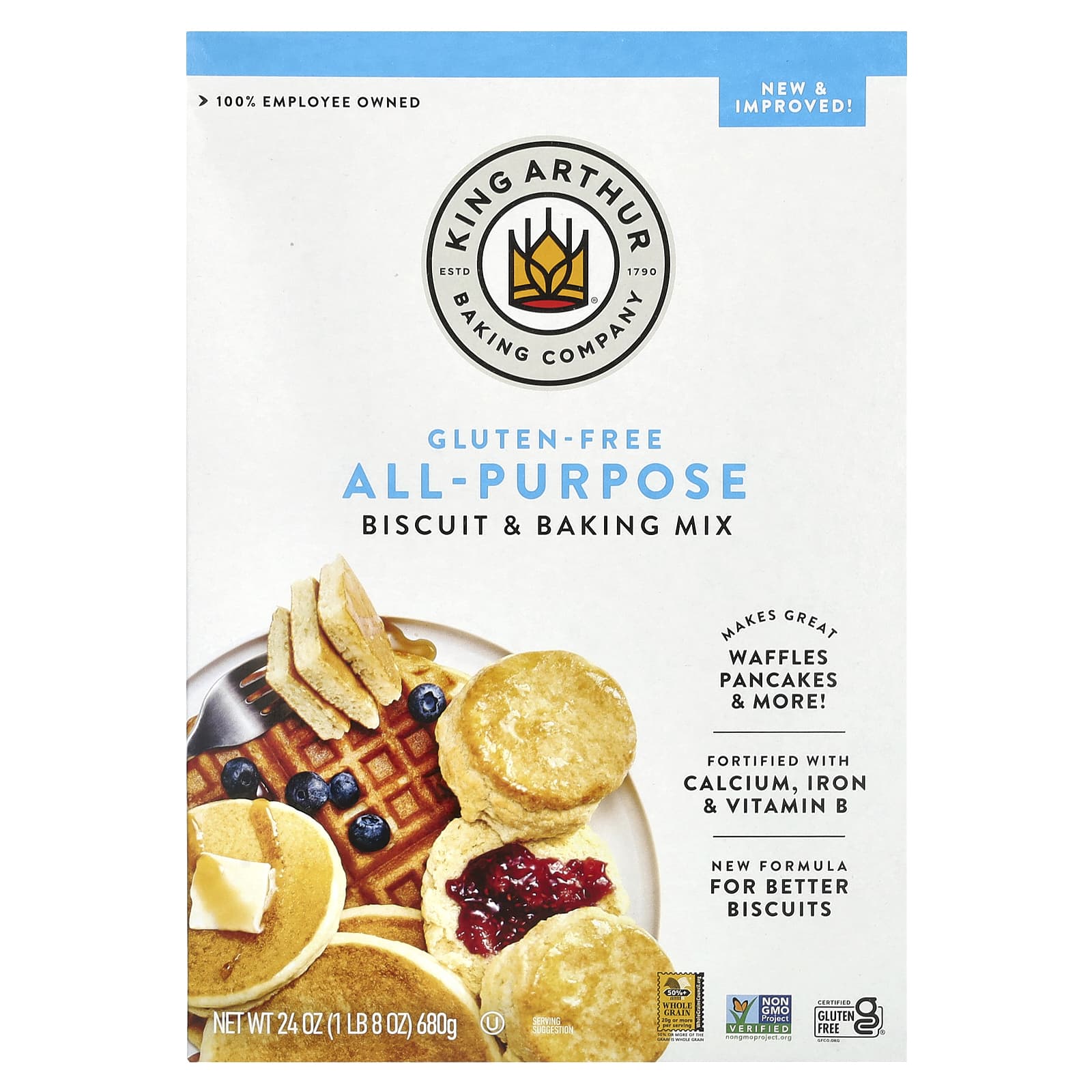 King Arthur Baking Company, Универсальная смесь для выпечки и печенья без глютена, 680 г (1 фунт 8 унций)