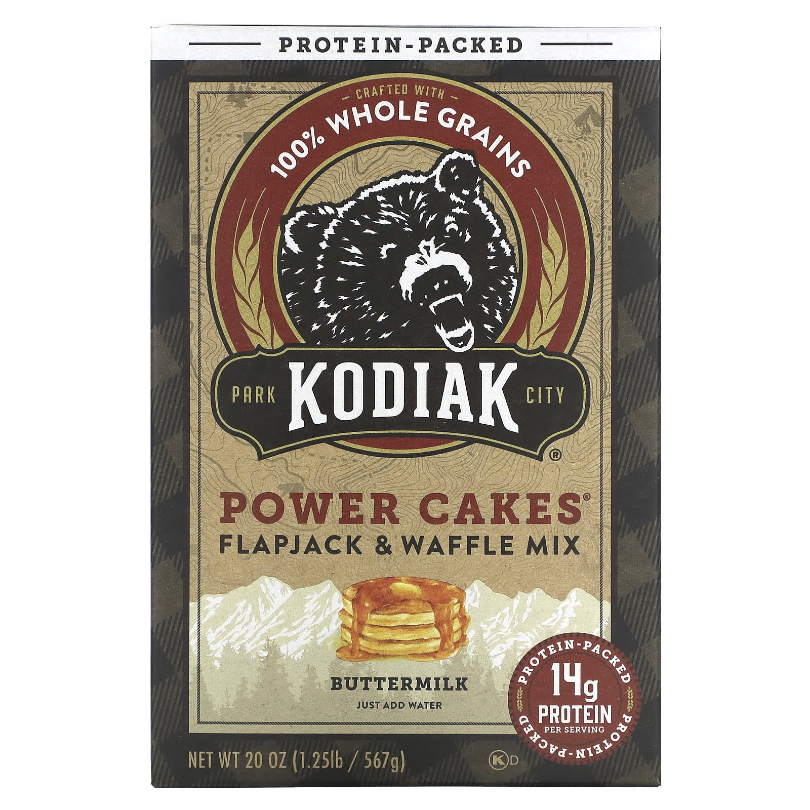 Kodiak Cakes, Power Cakes, смесь для лепешек и вафель, пахта, 567 г (20 унций)