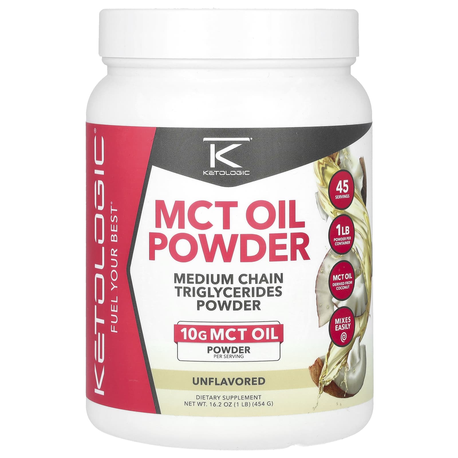 KetoLogic MCT масло в порошке без добавок 454 г 1 фунт 5790₽