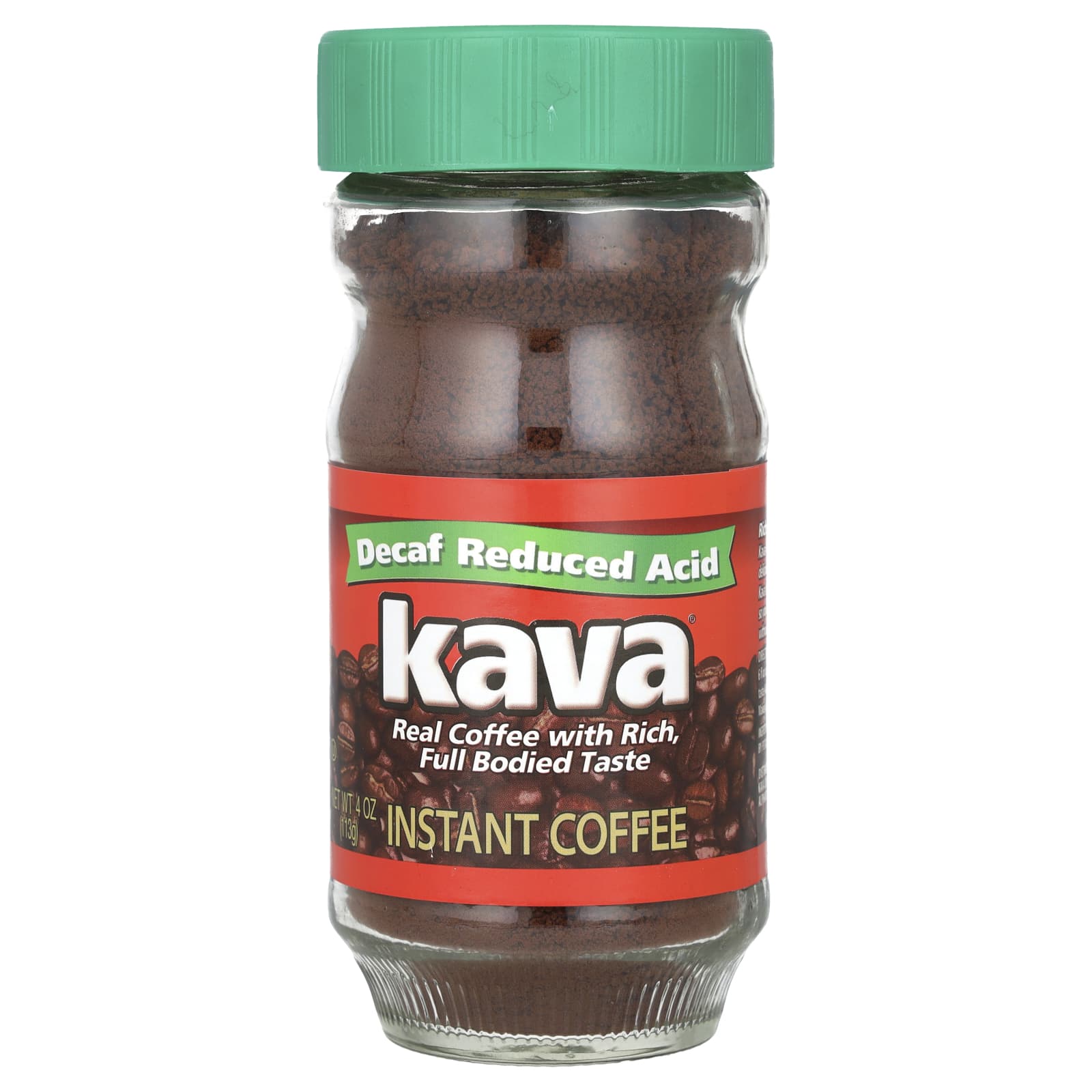 Kava Coffee, растворимый кофе, с пониженным содержанием кислоты, без кофеина, 113 г (4 унции)