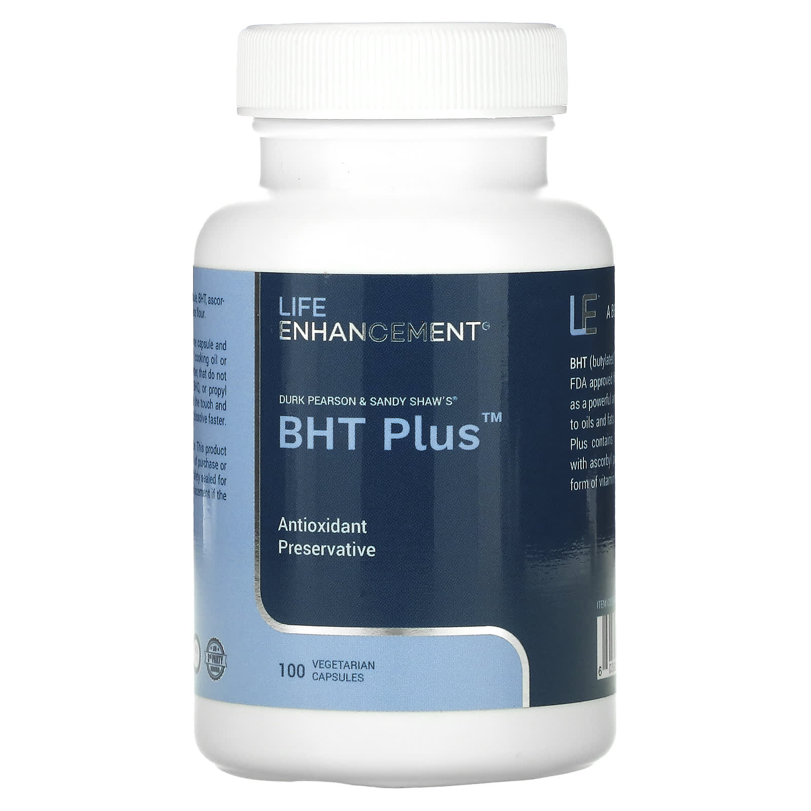 Life Enhancement, Durk Pearson - Sandy Shaw's BHT Plus, добавка с бутилгидрокситолуолом, 100 капсул