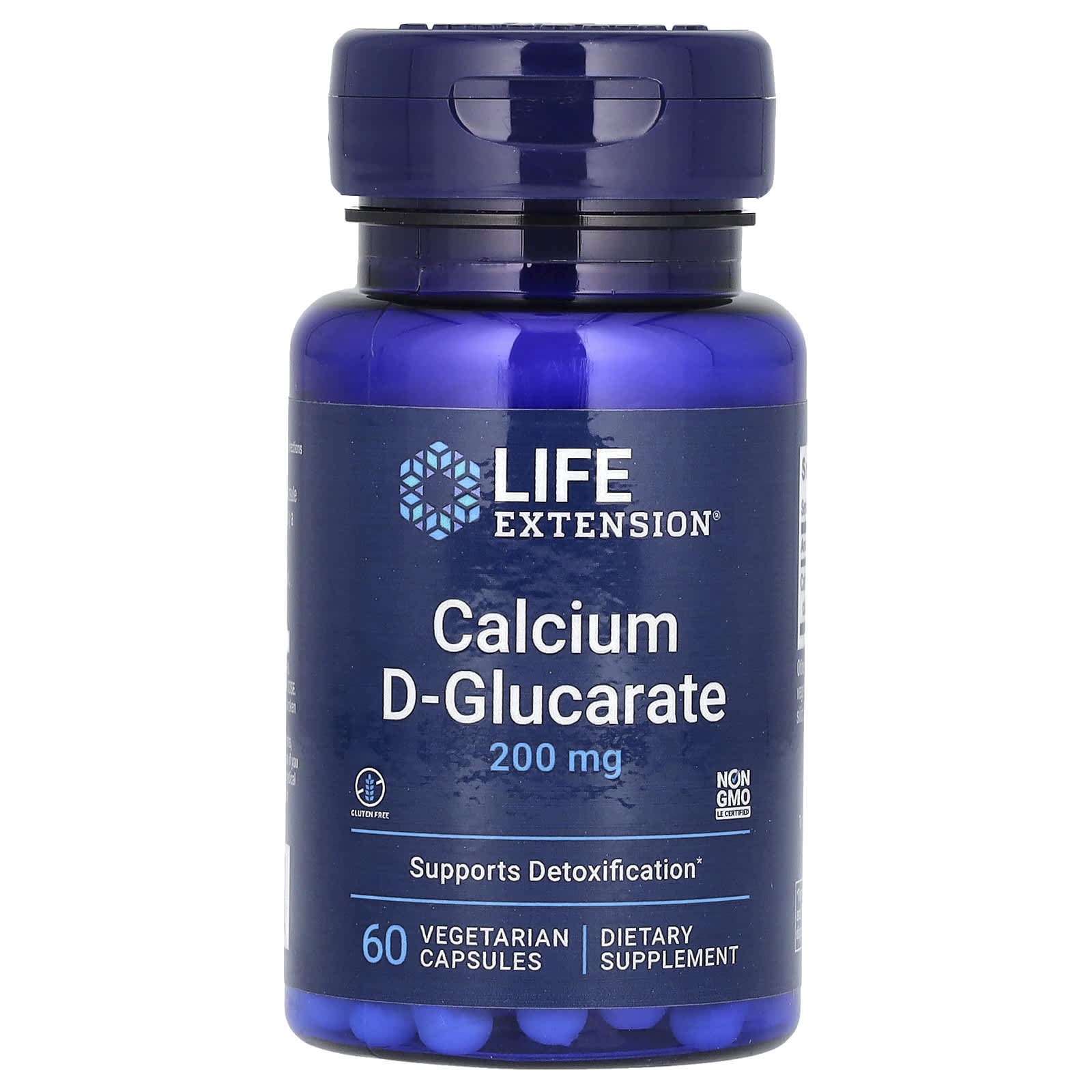 Life Extension, D-глюкарат кальция, 200 мг, 60 вегетарианских капсул