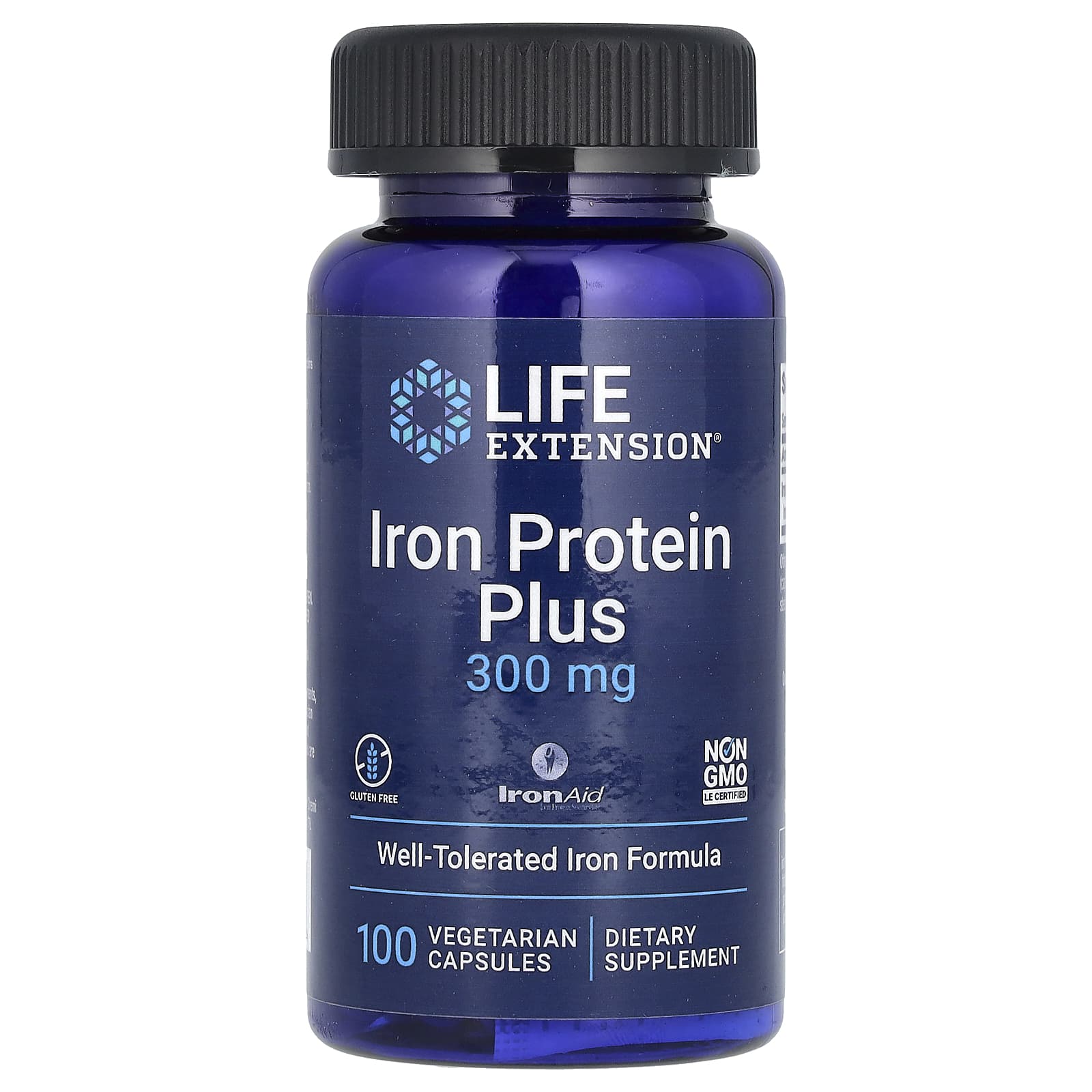 Life Extension Iron Protein Plus 300 мг 100 вегетарианских капсул 4090₽