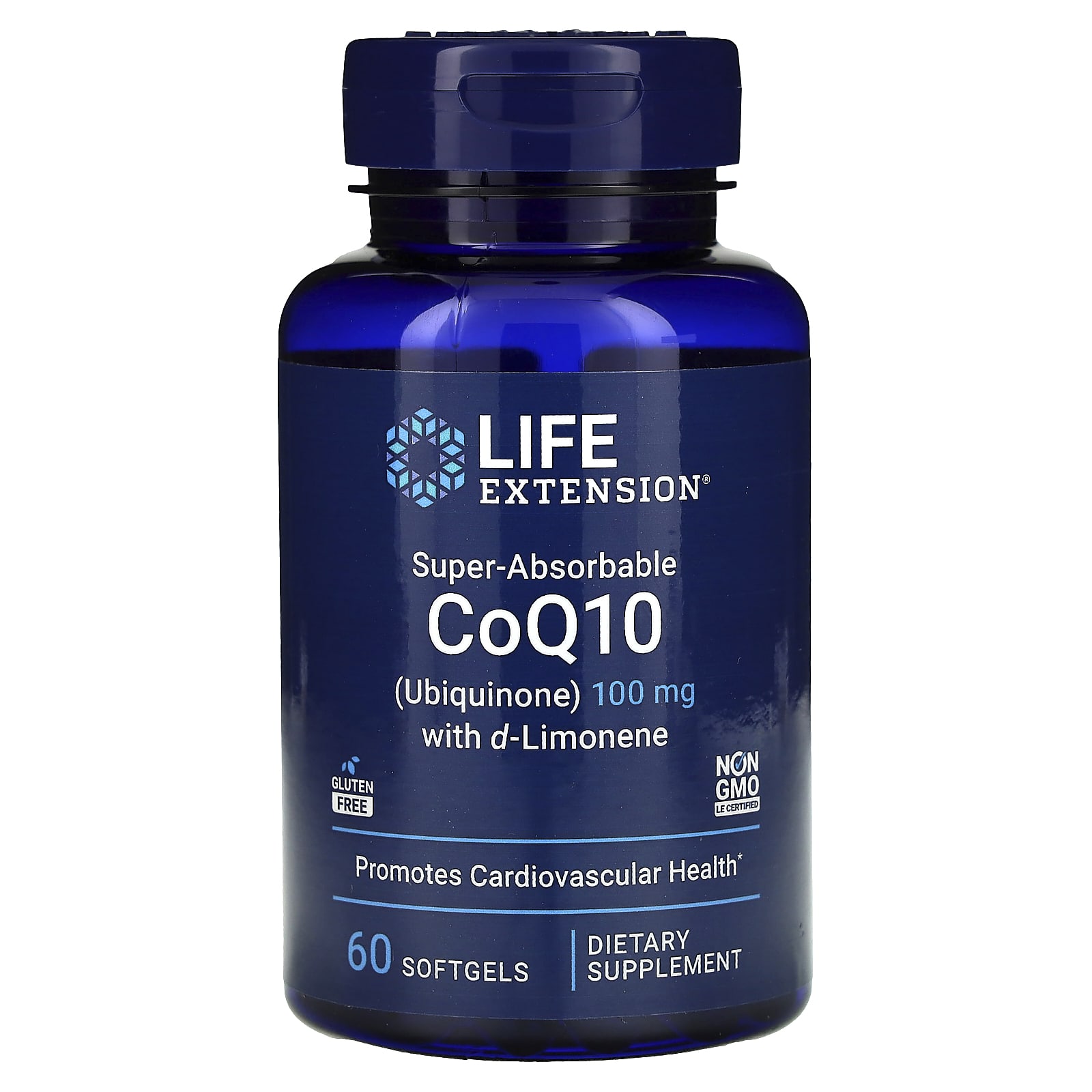 Life Extension Super-Absorbable CoQ10 суперусваиваемый коэнзим Q10 убихинон с d-лимоненом 100 мг 60 капсул 4690₽