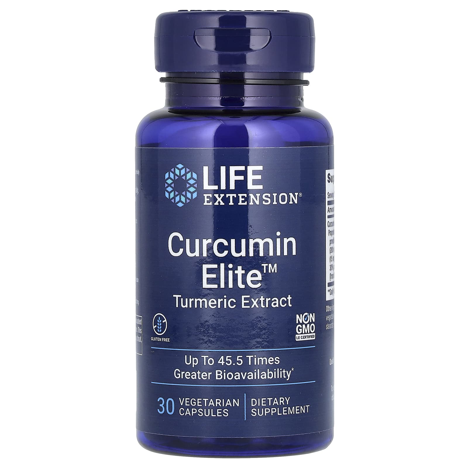 Life Extension, Curcumin Elite, экстракт куркумы, 30 вегетарианских капсул