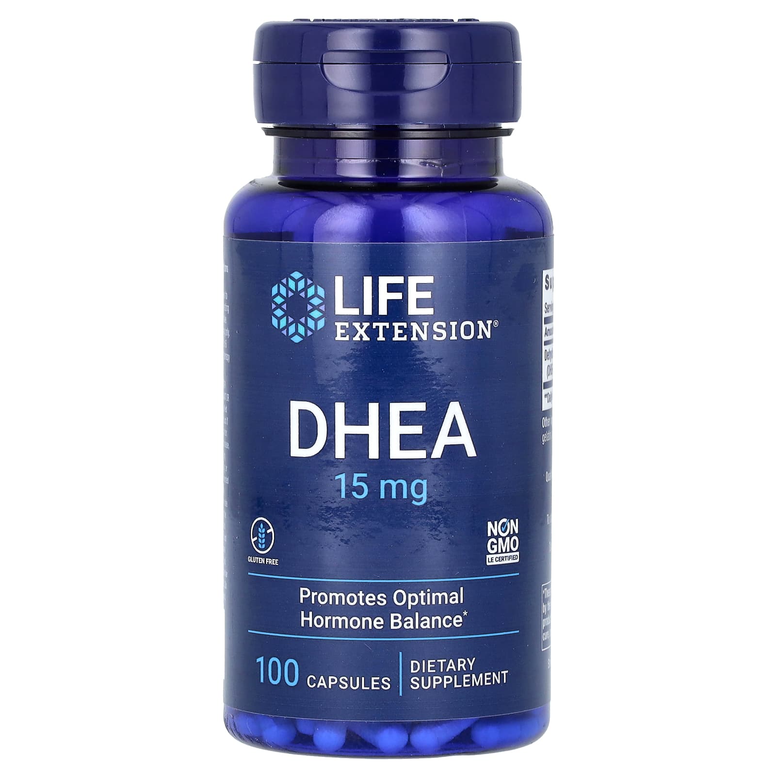Life Extension, ДГЭА, 15 мг, 100 капсул