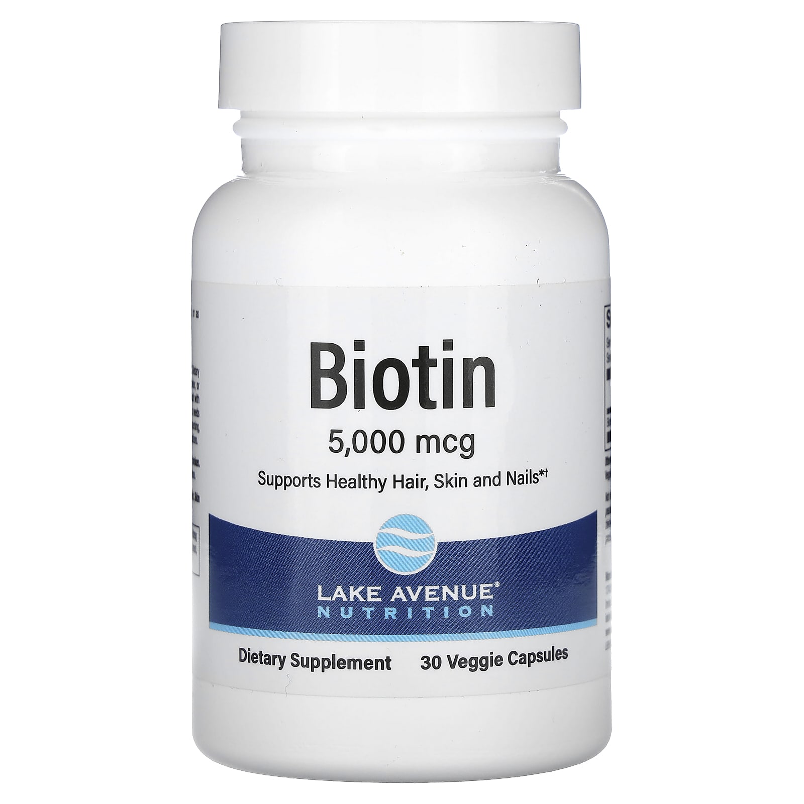Lake Avenue Nutrition биотин 5000 мкг 30 растительных капсул 1690₽