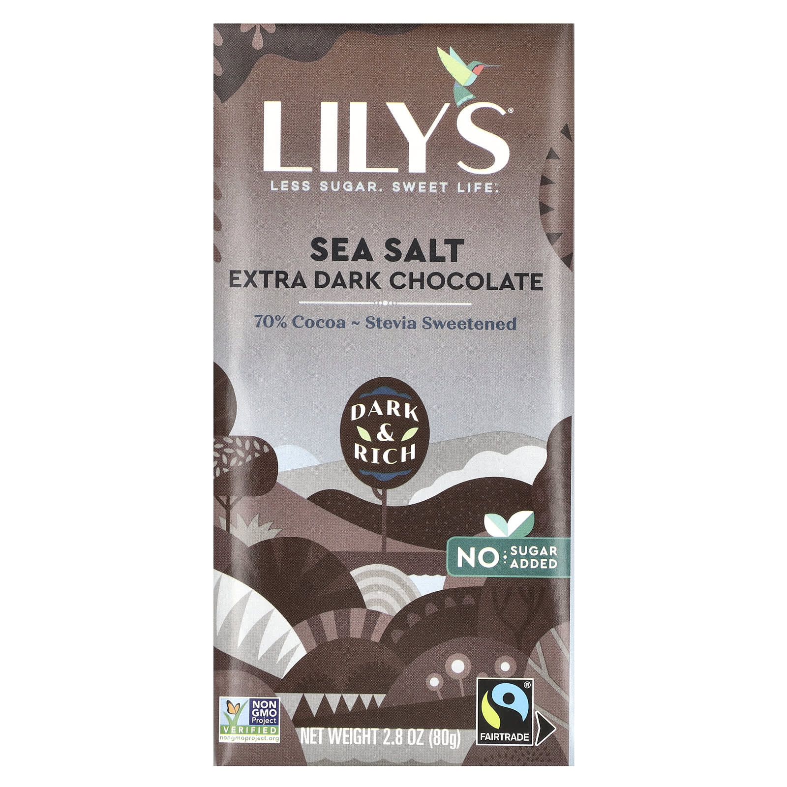 Lilys Sweets темный шоколад с морской солью 70 какао 80 г 28 унции 1690₽