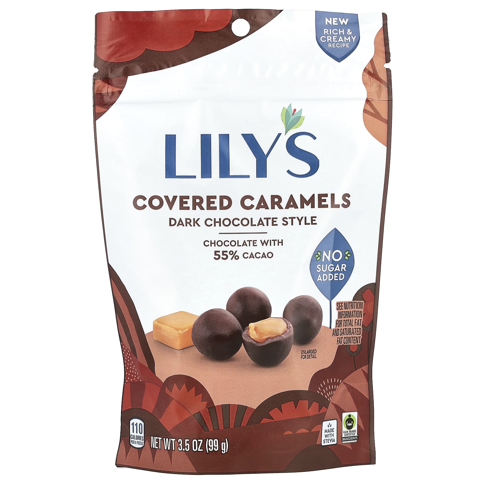 Lilys Sweets Покрытые карамели в стиле темного шоколада 99 г 35 унции 1990₽