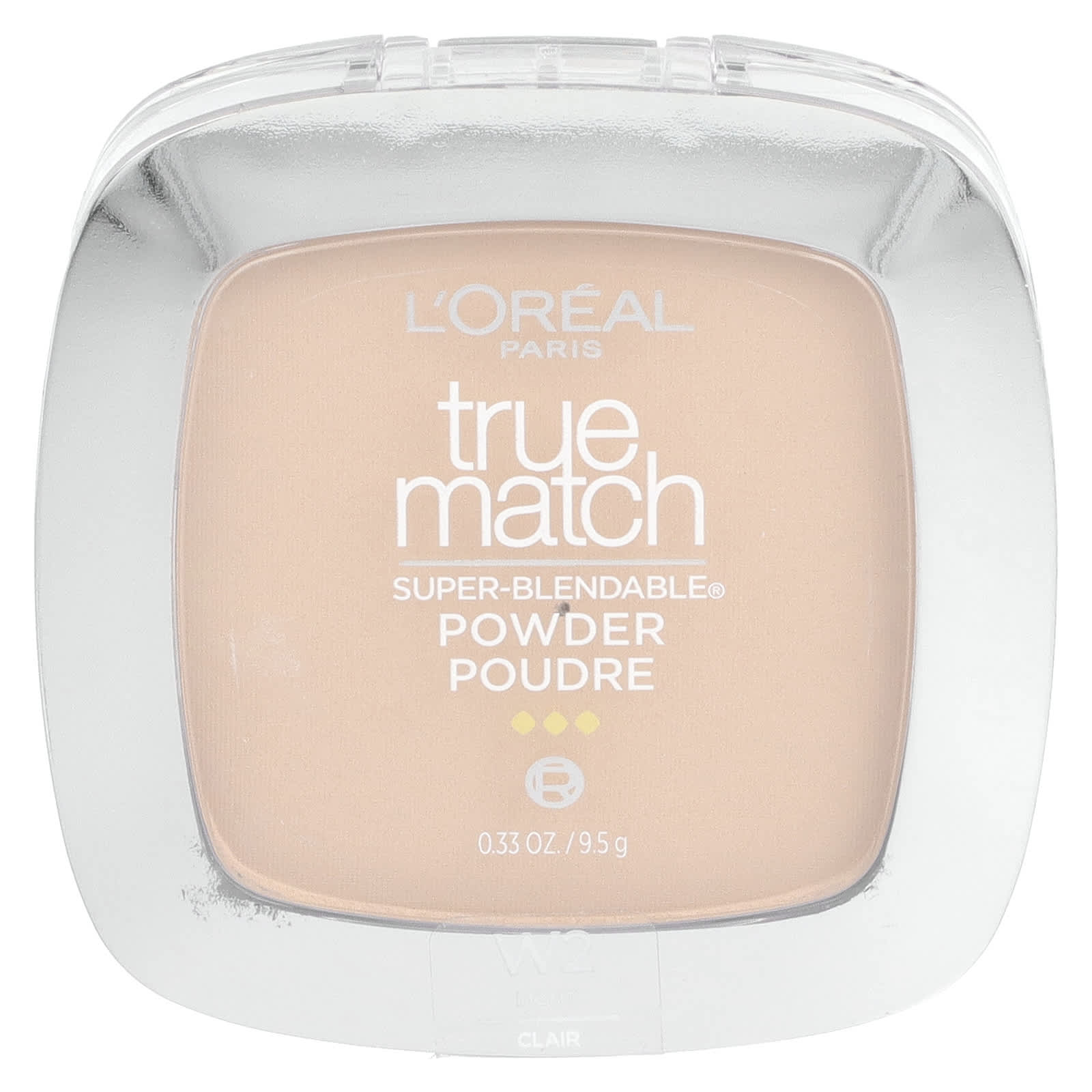 L'Oréal, True Match, супер-смешиваемая пудра, W2, светлая слоновая кость, 9,5 г (0,33 унции)