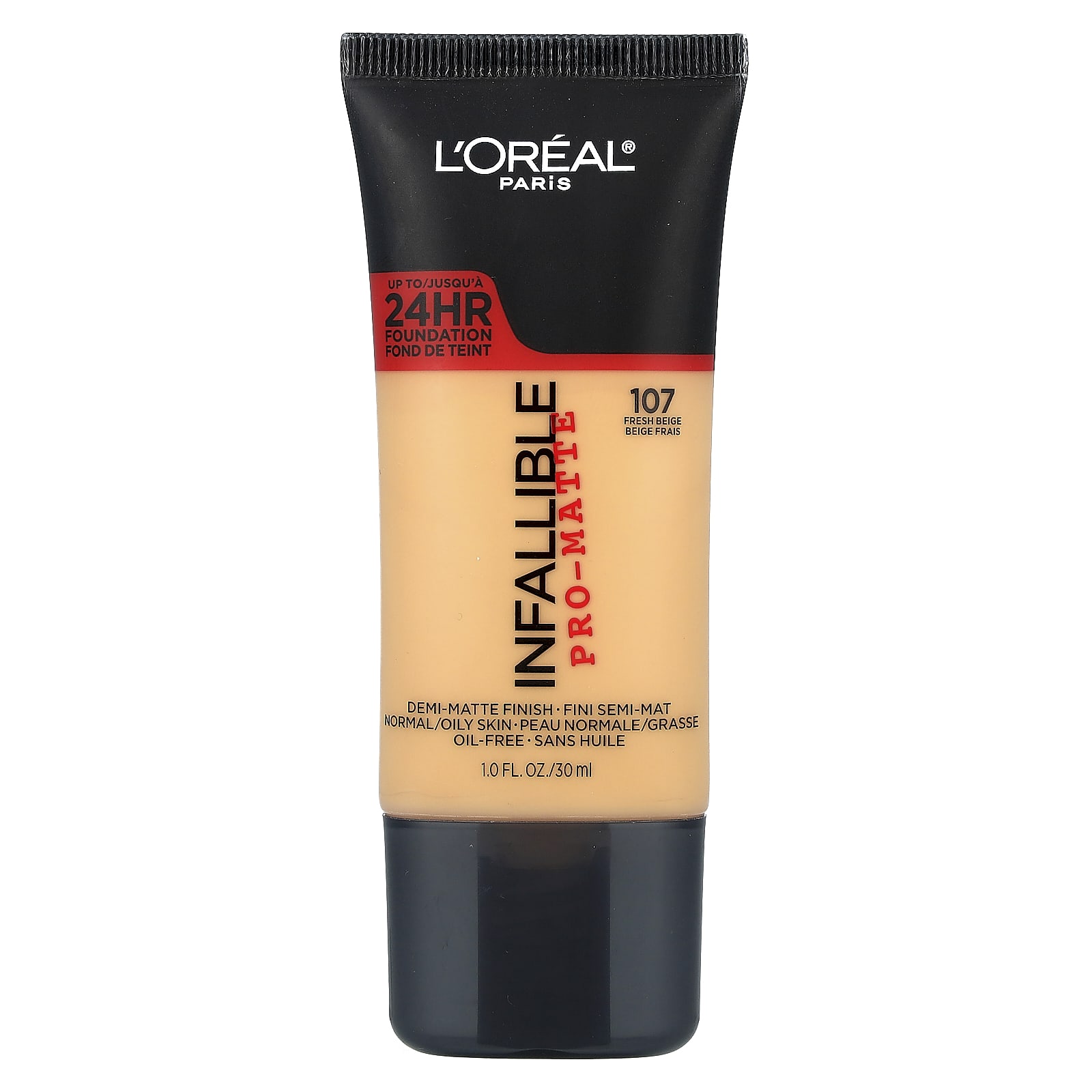 L'Oréal, тональный крем Infallive Pro-Matte, оттенок 107 Fresh бежевый, 30 мл (1 жидк. унция)