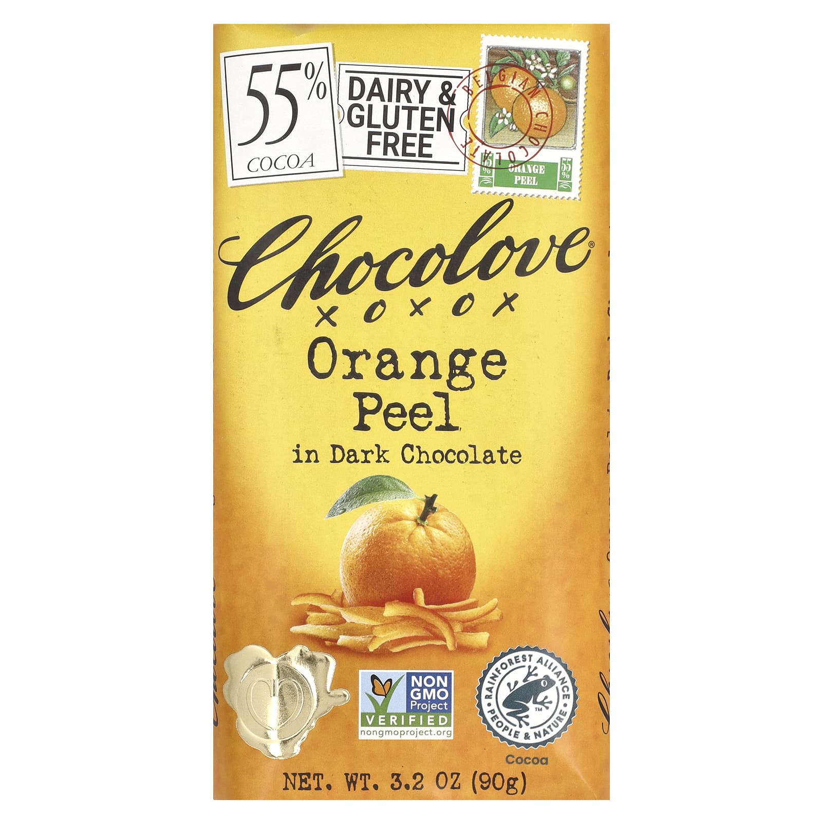 Chocolove кожура апельсина в темном шоколаде 55 какао 90 г 32 жидк унции 1590₽