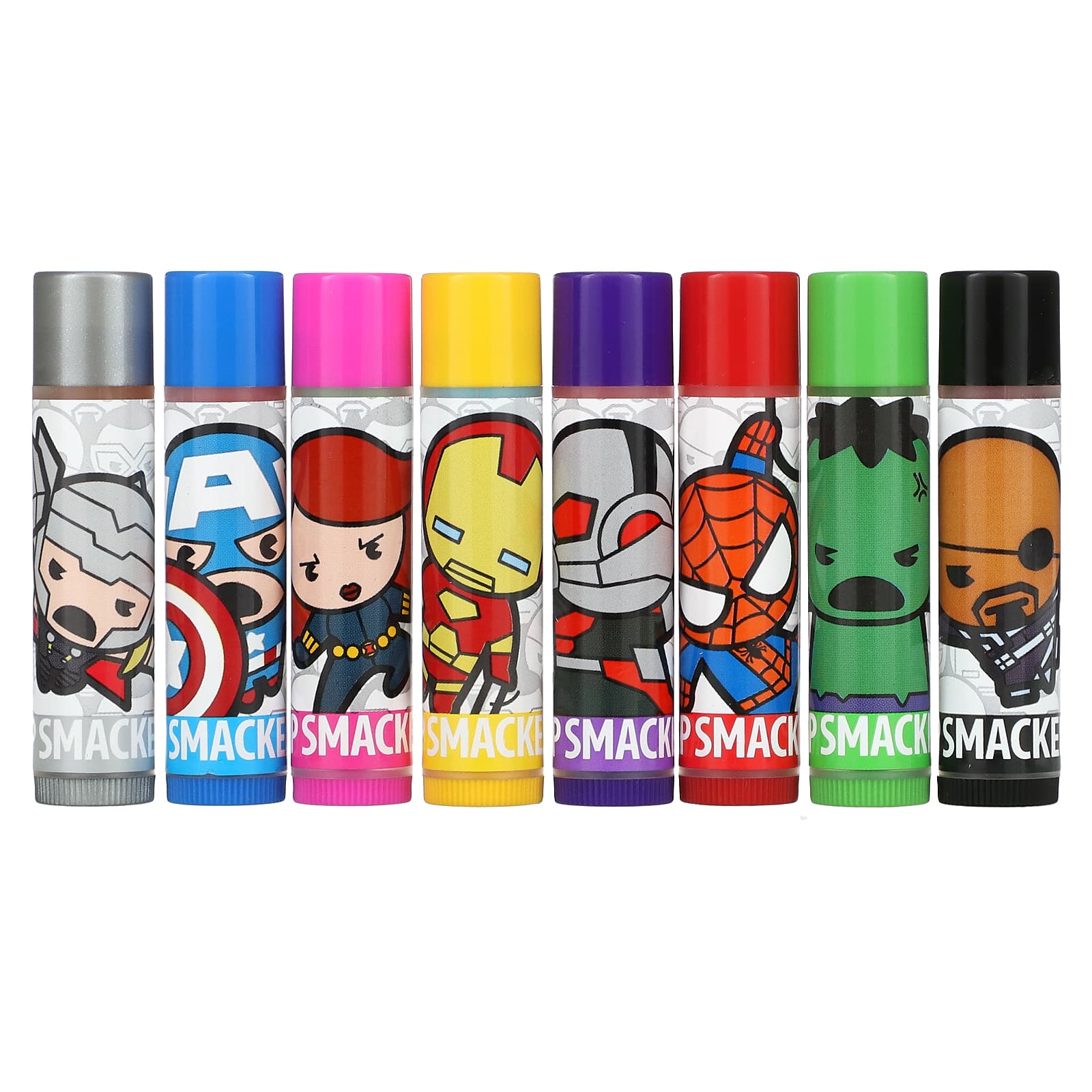 Lip Smacker, Marvel Avengers, набор бальзамов для губ, для вечеринки, 8 штук