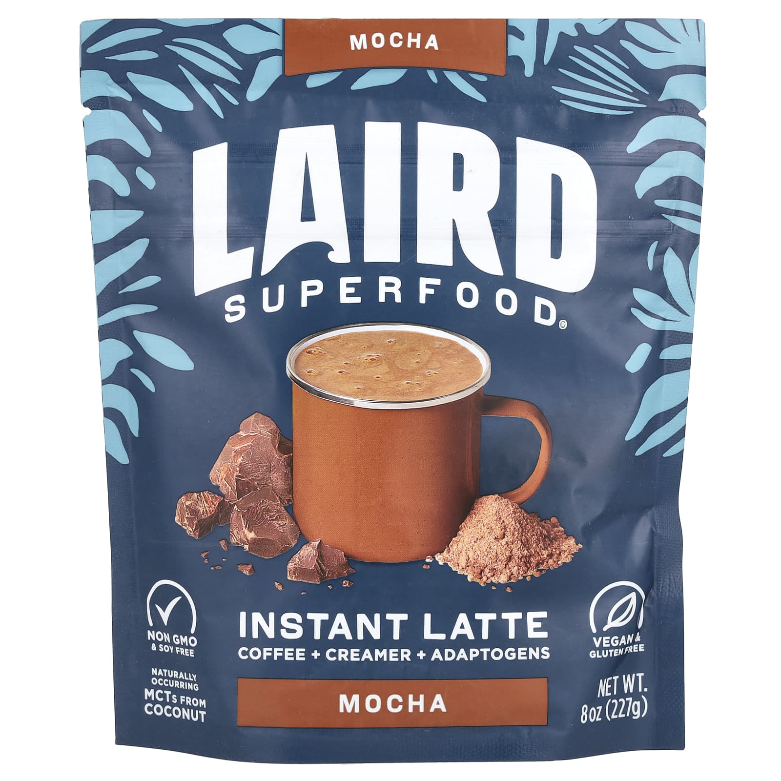 Laird Superfood Растворимый латте кофе сливки адаптогены мокко 227 г 8 унций 3790₽
