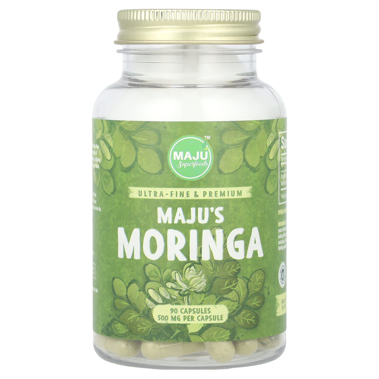 Maju Superfoods, Maju's Moringa, 1000 мг, 90 капсул (500 мг на капсулу)