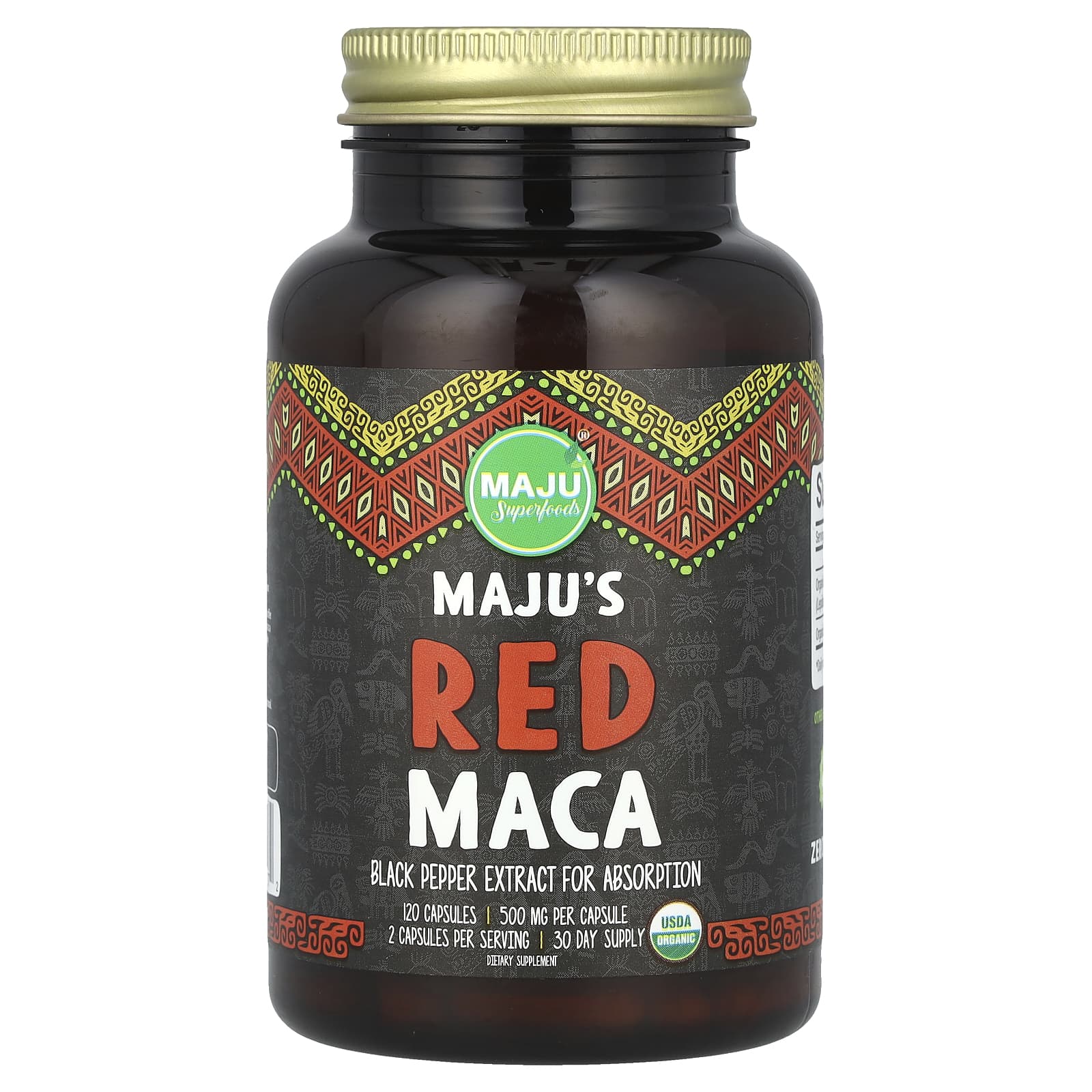 Maju Superfoods, Красная мака Maju, 1000 мг, 120 капсул (500 мг на капсулу)