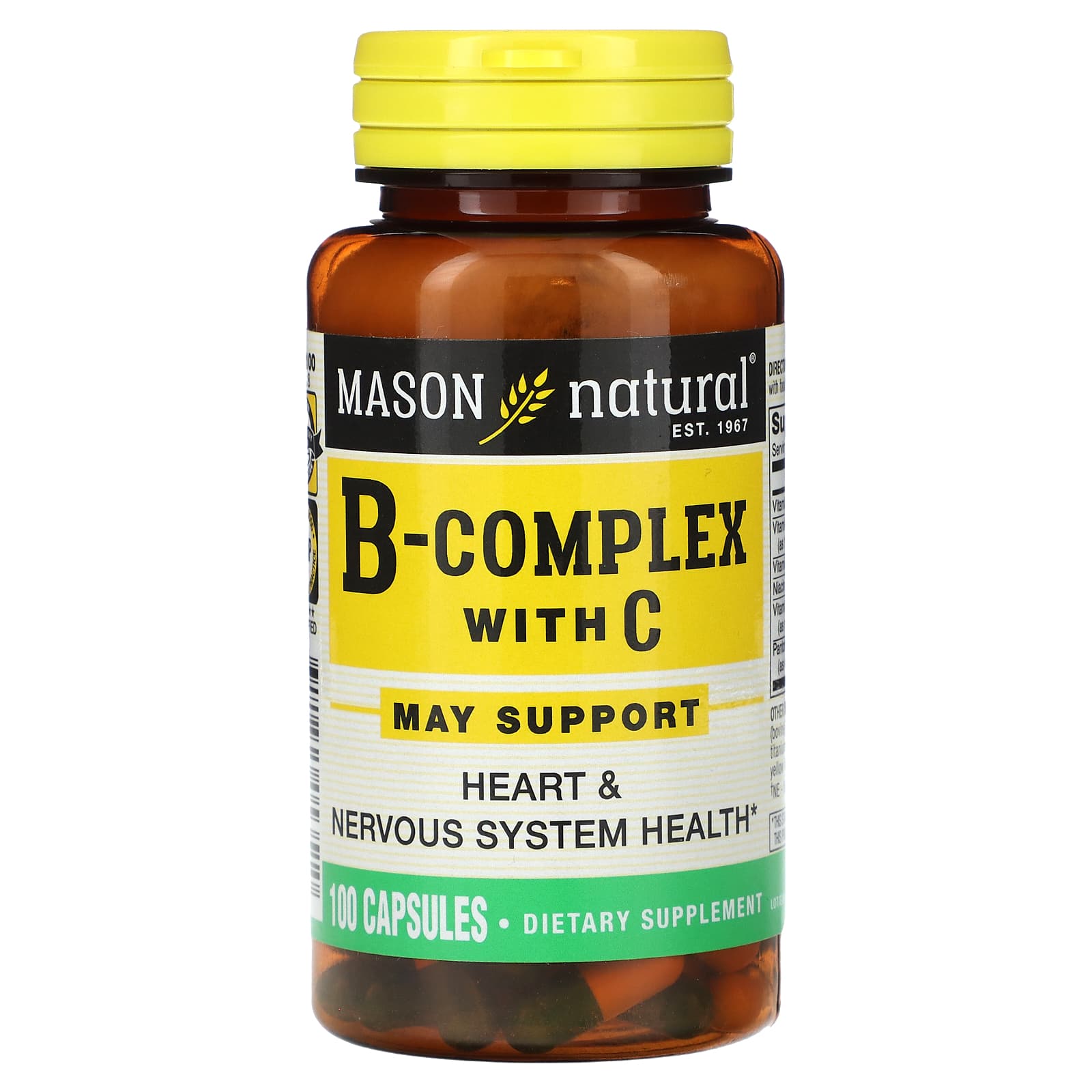 Mason Natural, B-комплекс с C, 100 капсул