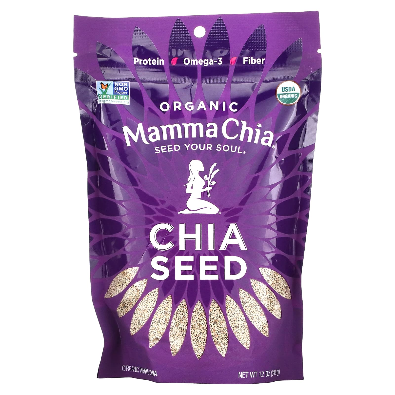 Mamma Chia органические белые семена чиа 340 г 12 унций 1790₽