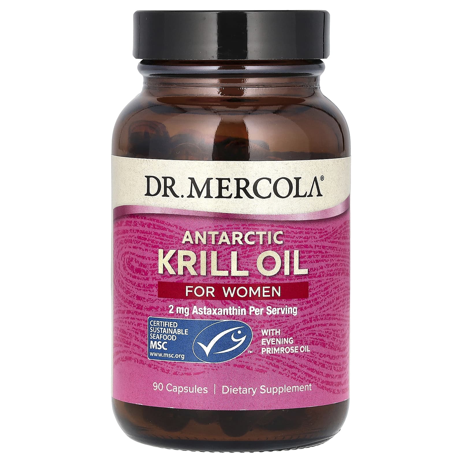 Dr. Mercola, масло антарктического криля для женщин, 90 капсул