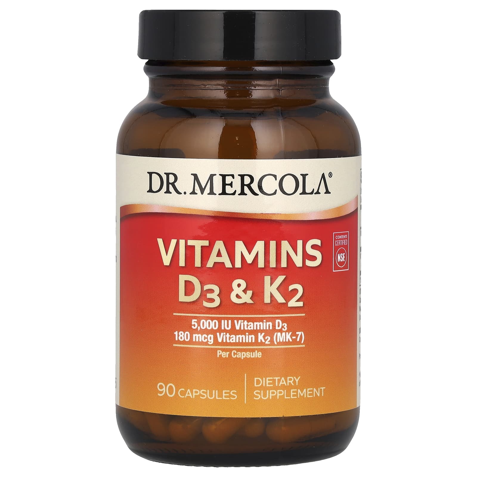 Dr Mercola витамины D3 и K2 90 капсул 17290₽