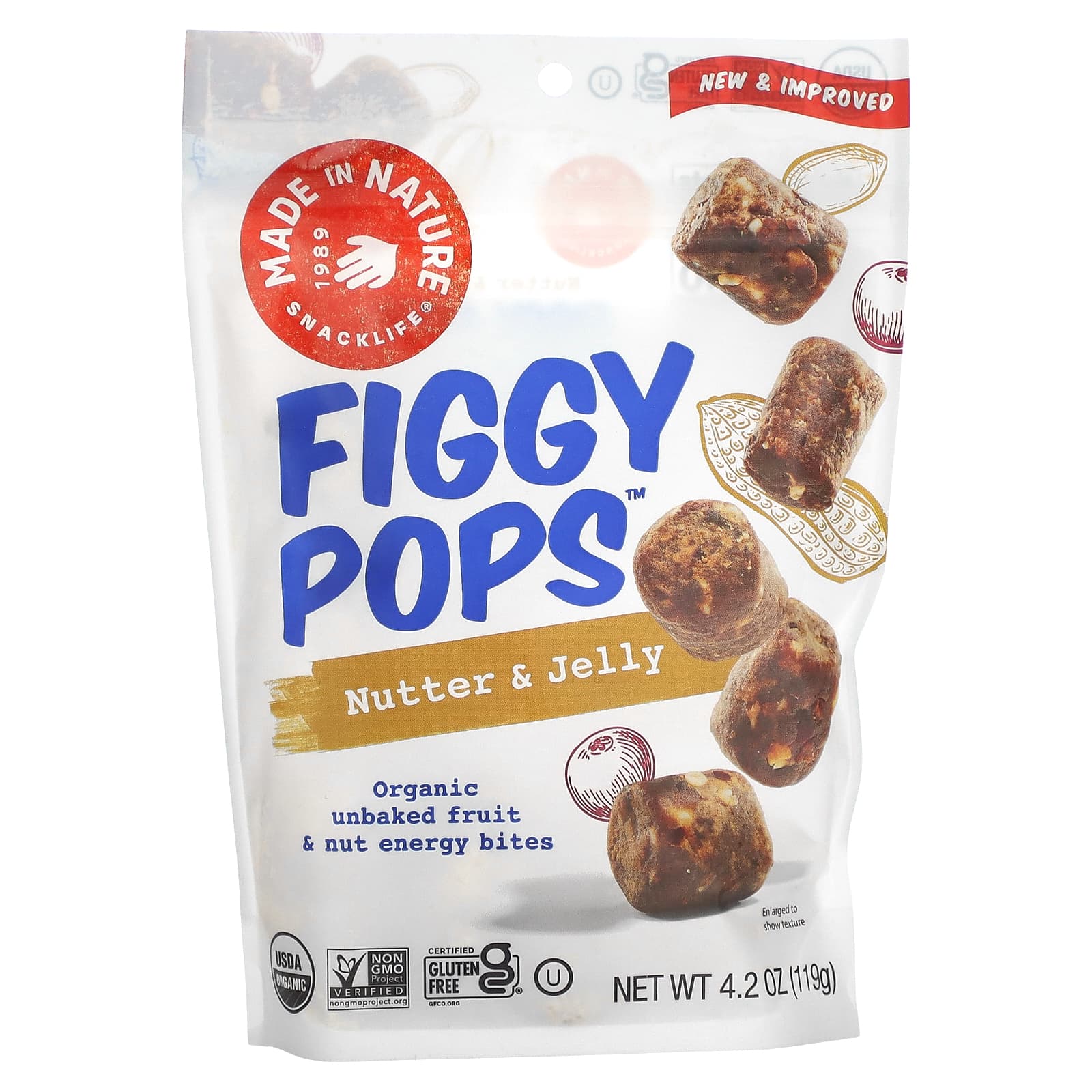 Made in Nature, Figgy Pops, орехи и желе, 119 г (4,2 унции)